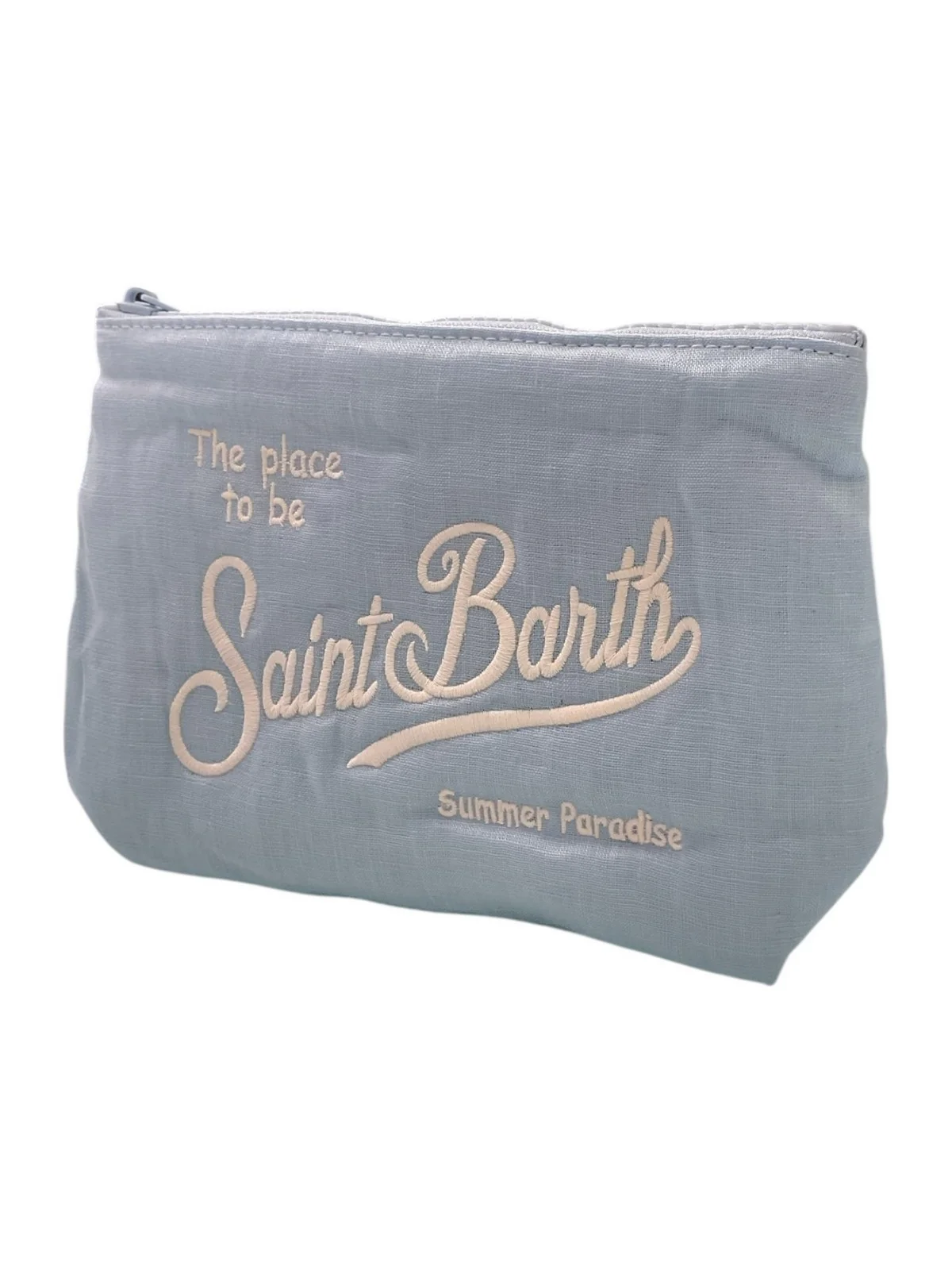 MC2 SAINT BARTH Pochette Unisex adulto  ALINE SOFT LINEN 00552L VINTAGE 31 LIGHT BLUE EMB - Image 3