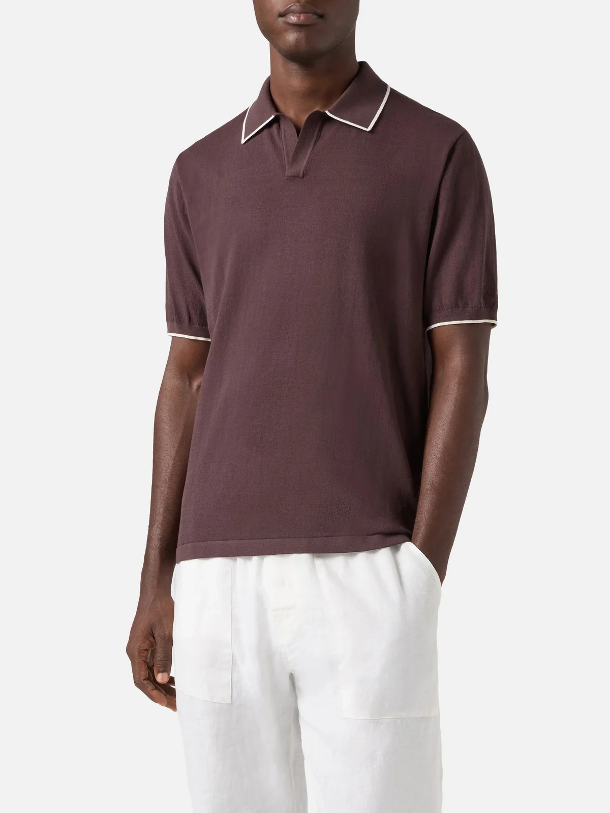 MC2 SAINT BARTH Polo Uomo  SLOAN LINEN COTTON 00098L 18 BROWN - Image 2