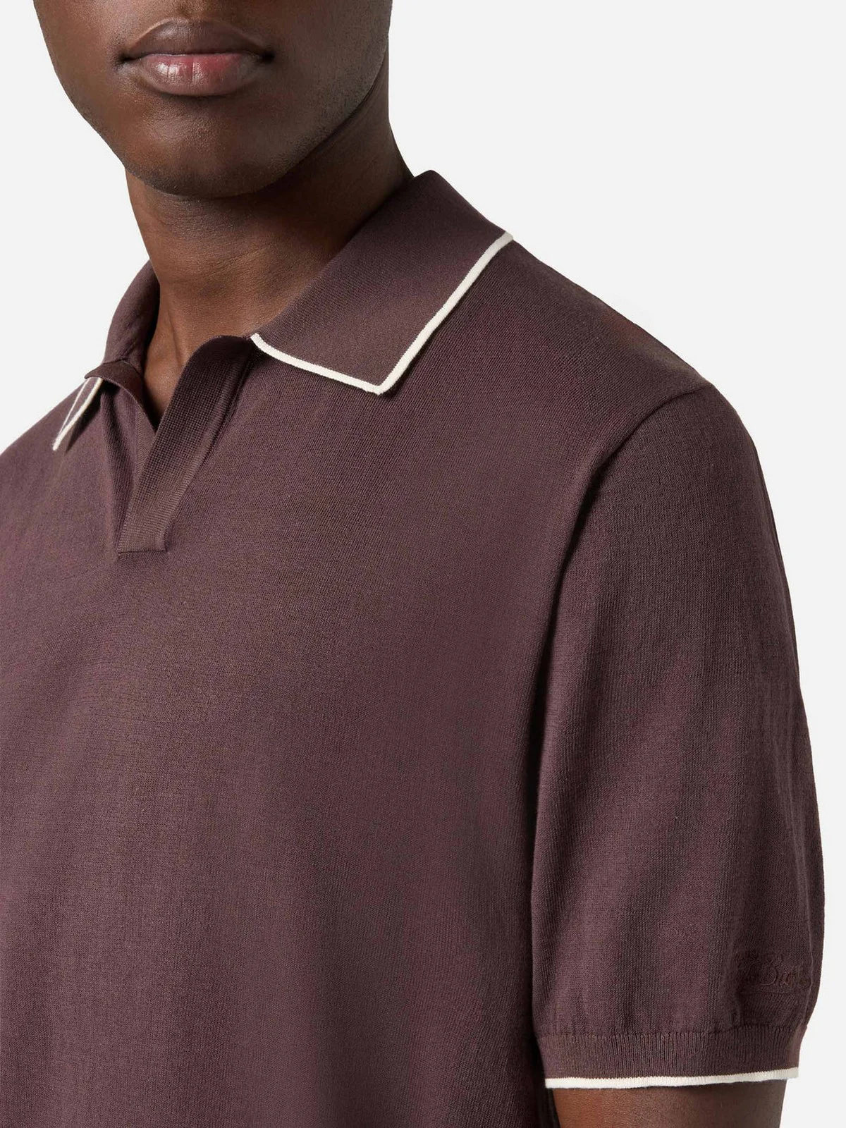 MC2 SAINT BARTH Polo Uomo  SLOAN LINEN COTTON 00098L 18 BROWN - Image 4