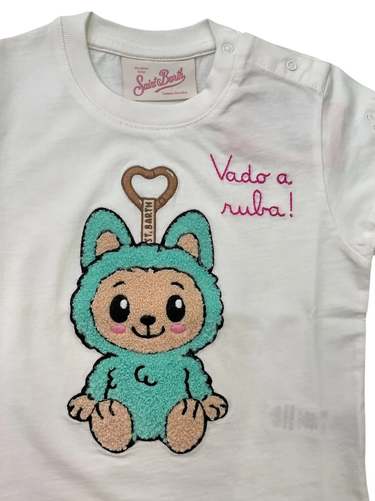 MC2 SAINT BARTH T-shirt Bambine e ragazze  ELLY 02132L VADO RUBA PUPPY TERRY 01N EMB - Image 2