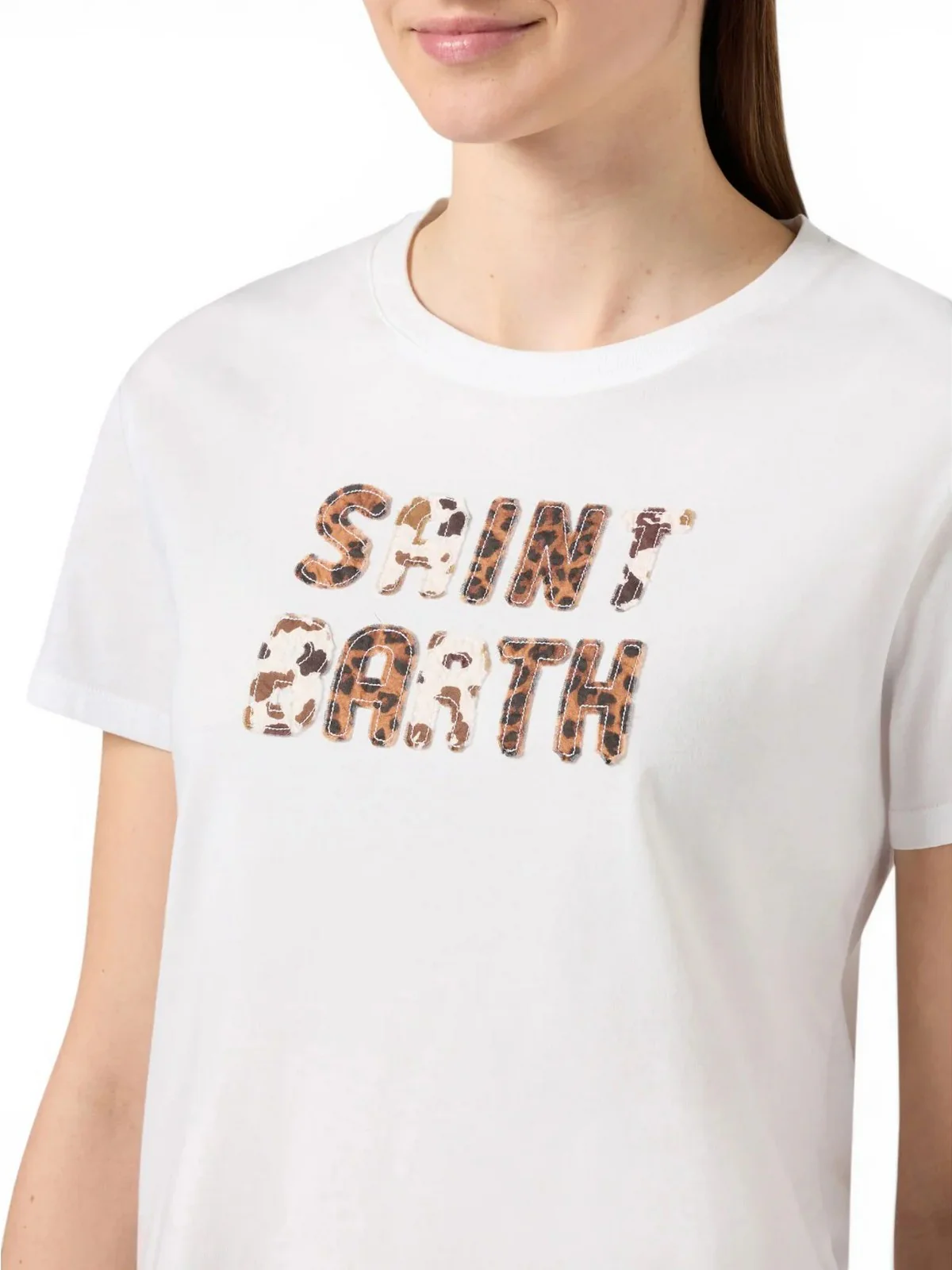 MC2 SAINT BARTH T-shirt Donna  EMILIE 00298L SB 01N ANIMALIER PATCH - Image 4