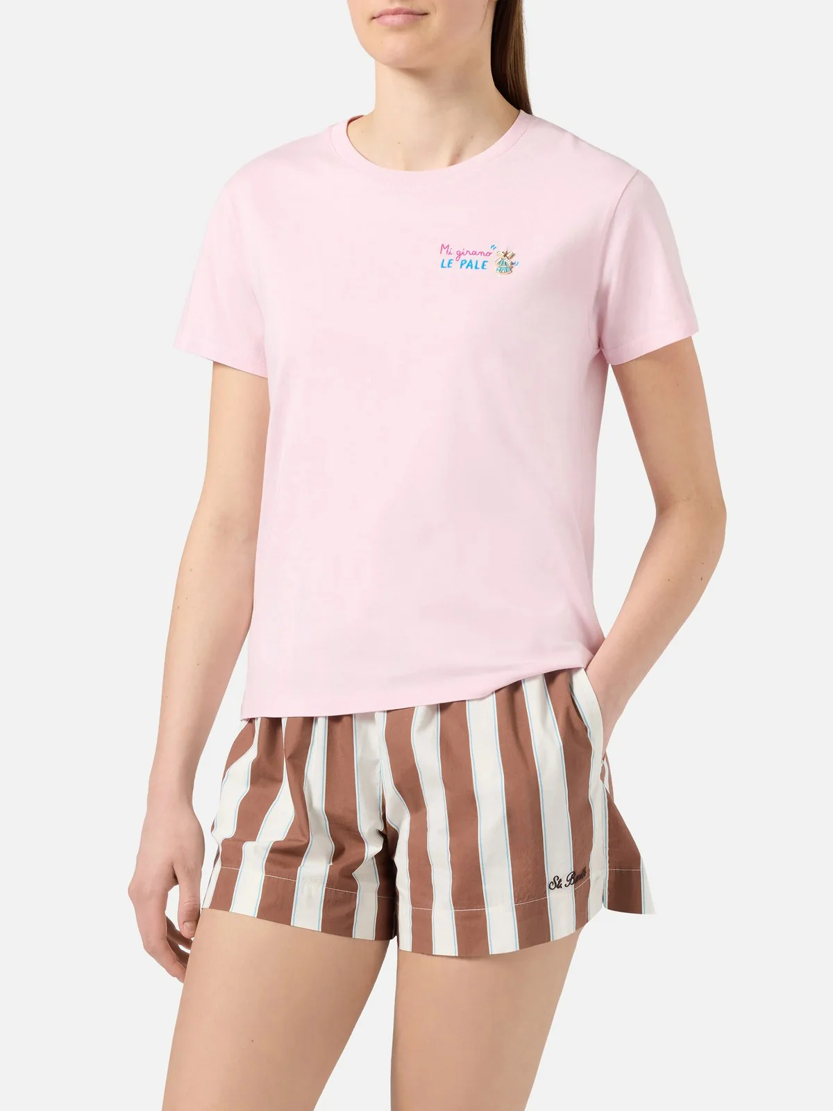 MC2 SAINT BARTH T-shirt Donna  EMILIE 01041L GIRANO PALE 20 CHARM EMB - Image 2