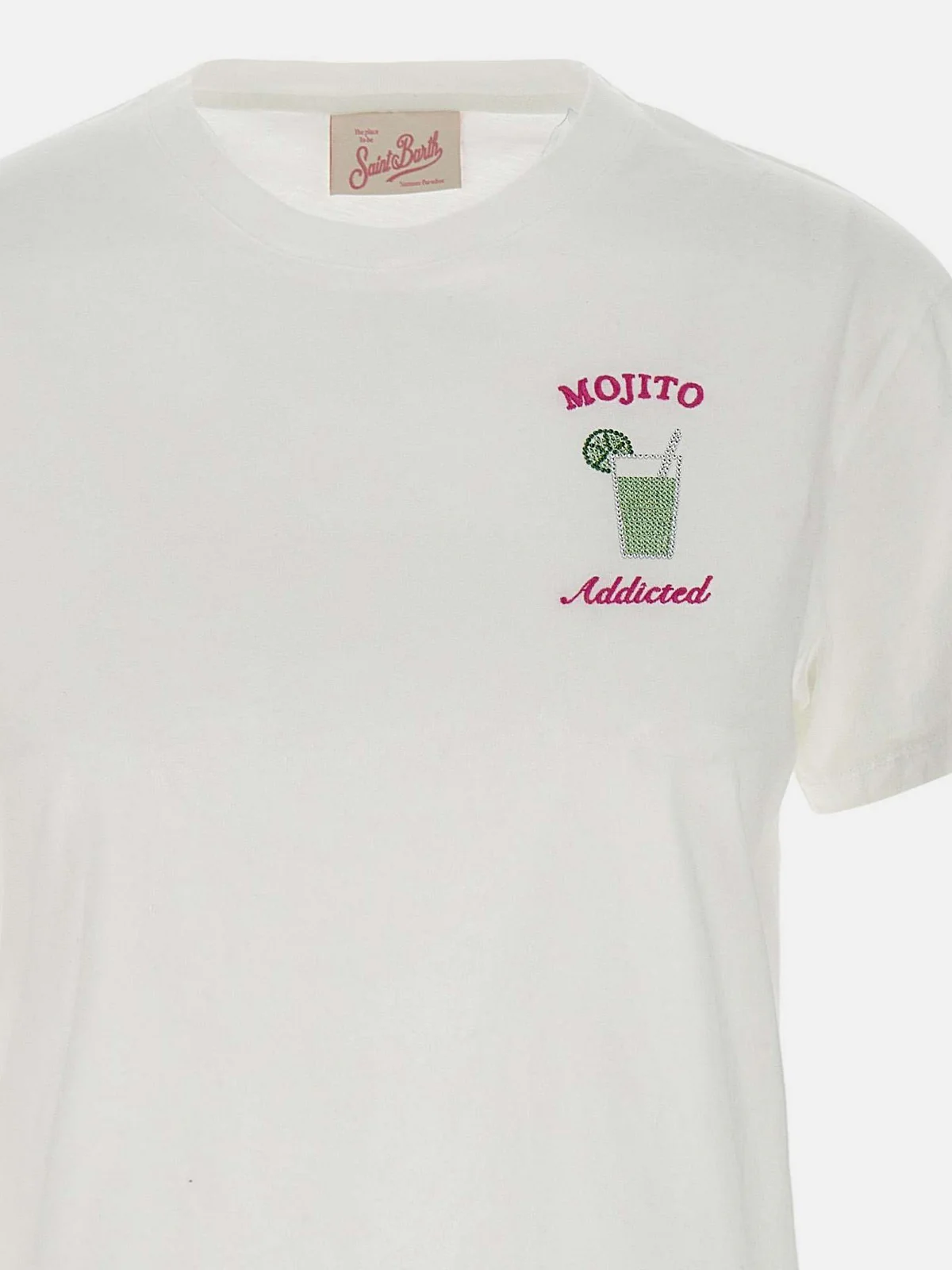 MC2 SAINT BARTH T-shirt Donna  EMILIE 05939H MOJITO ADDICTED 01N STRASS EMB - Image 3