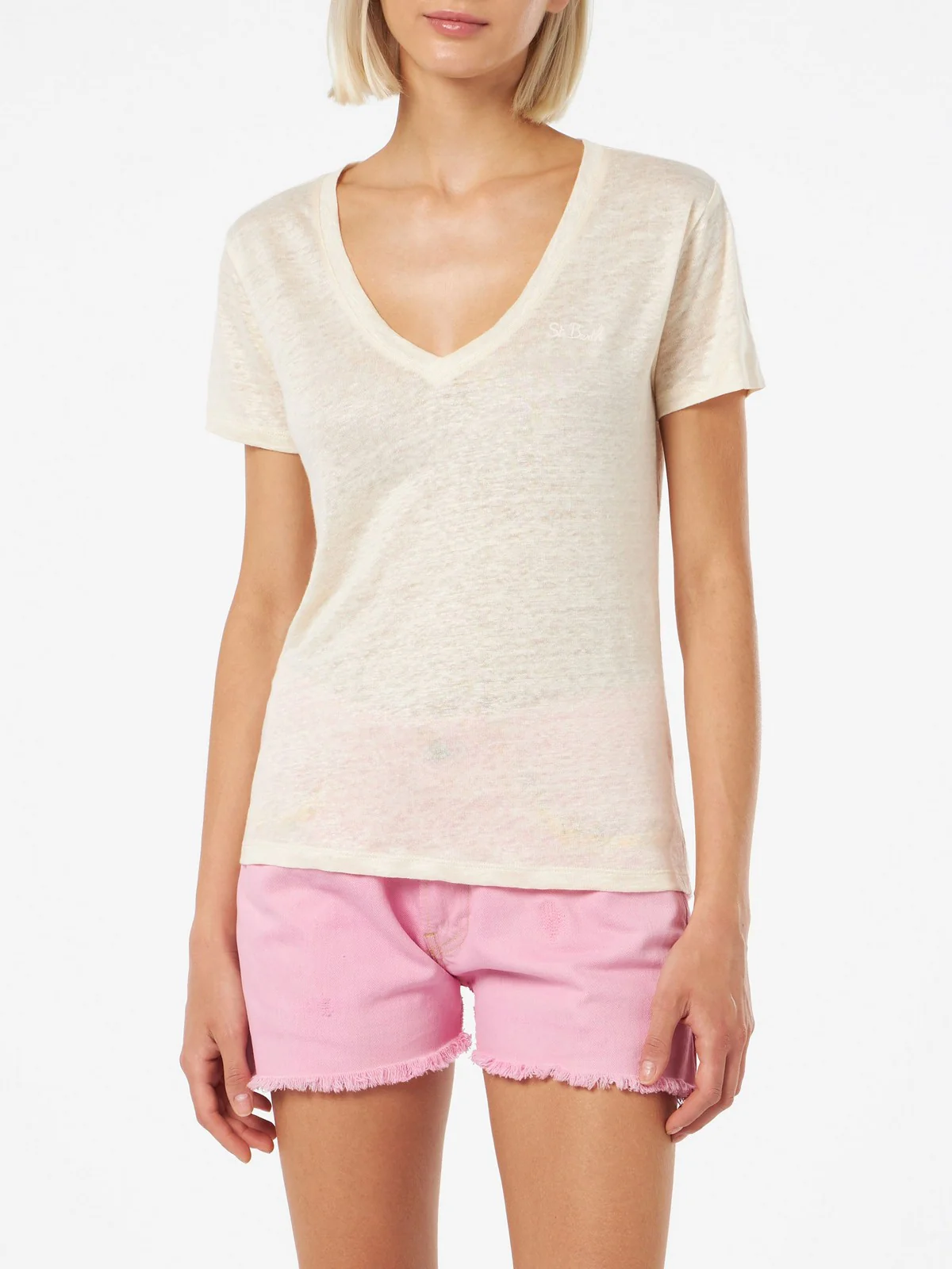 MC2 SAINT BARTH T-Shirt e Polo Donna  ELOISE 02340F Beige - Image 2