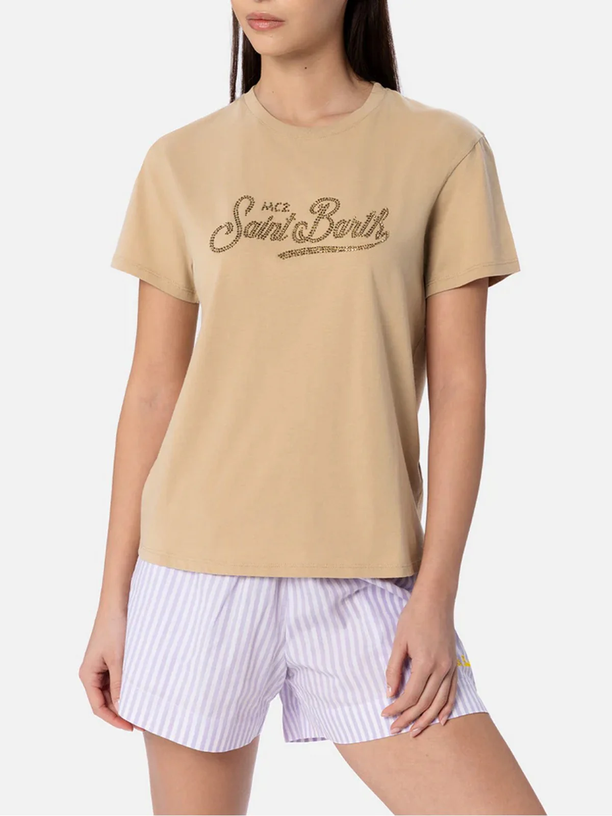 MC2 SAINT BARTH T-Shirt e Polo Donna  EMILIE 05143F Beige - Image 2