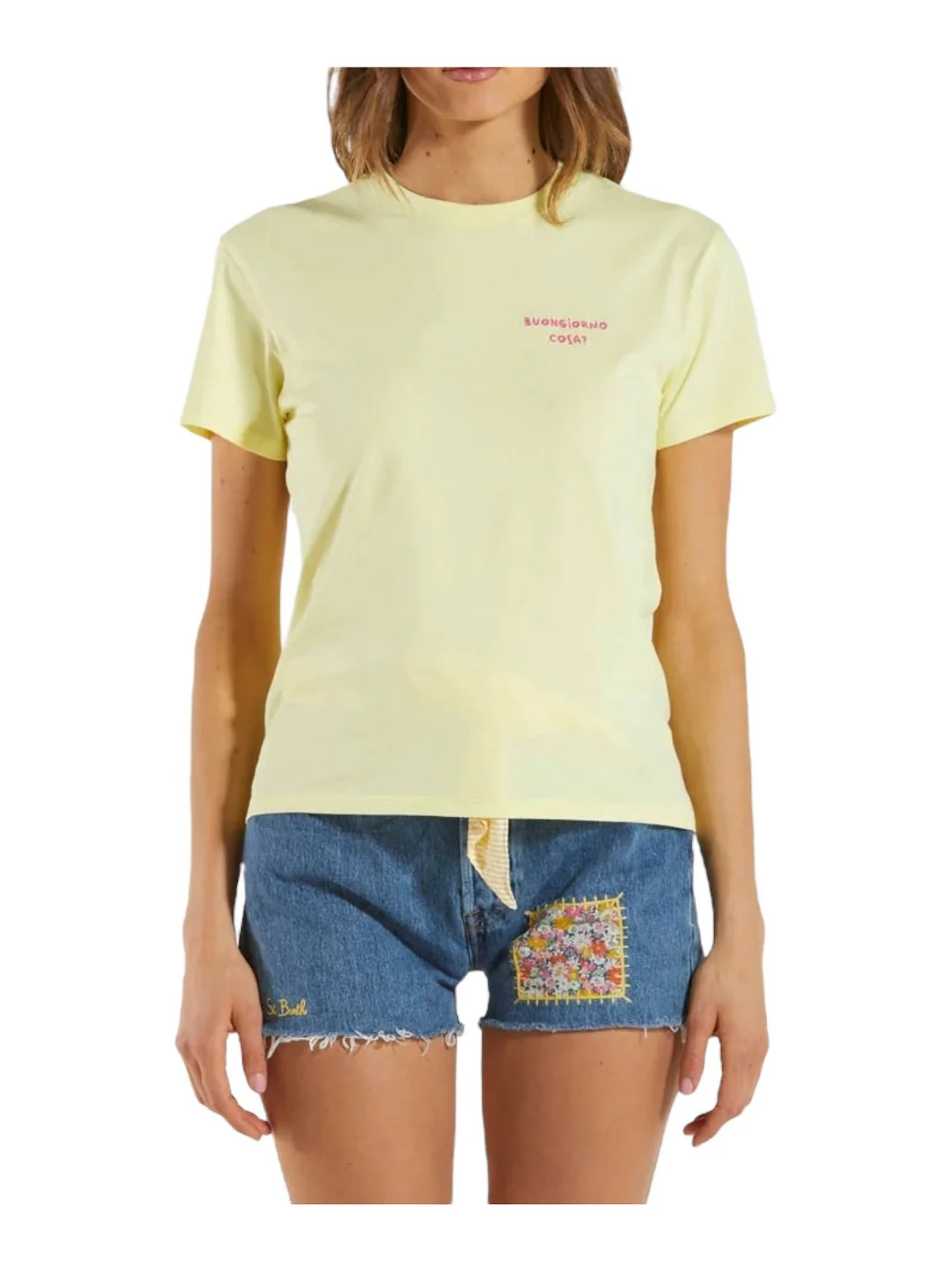 MC2 SAINT BARTH T-Shirt e Polo Donna  EMILIE 09829F Giallo - Image 2