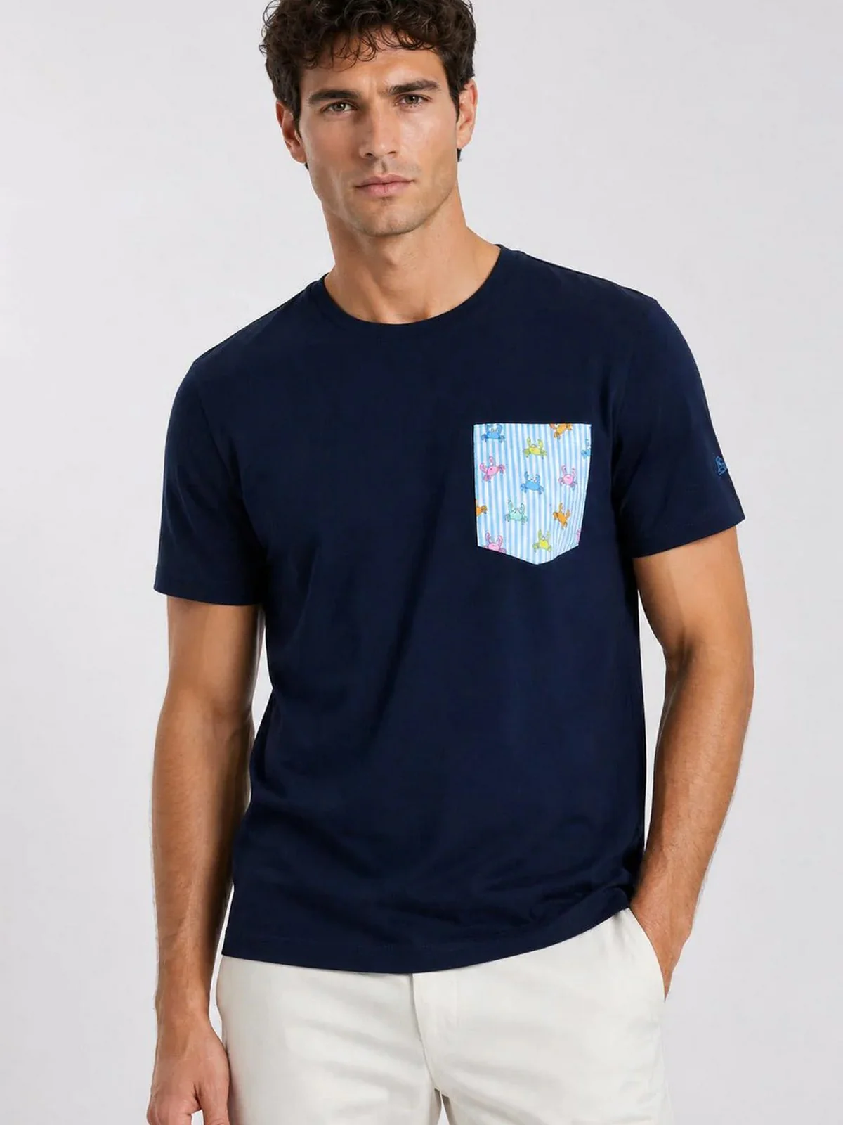 MC2 SAINT BARTH T-shirt Uomo  BLANCHE 02098L 61 PINCHY MULTI STRIPES 30 - Image 2