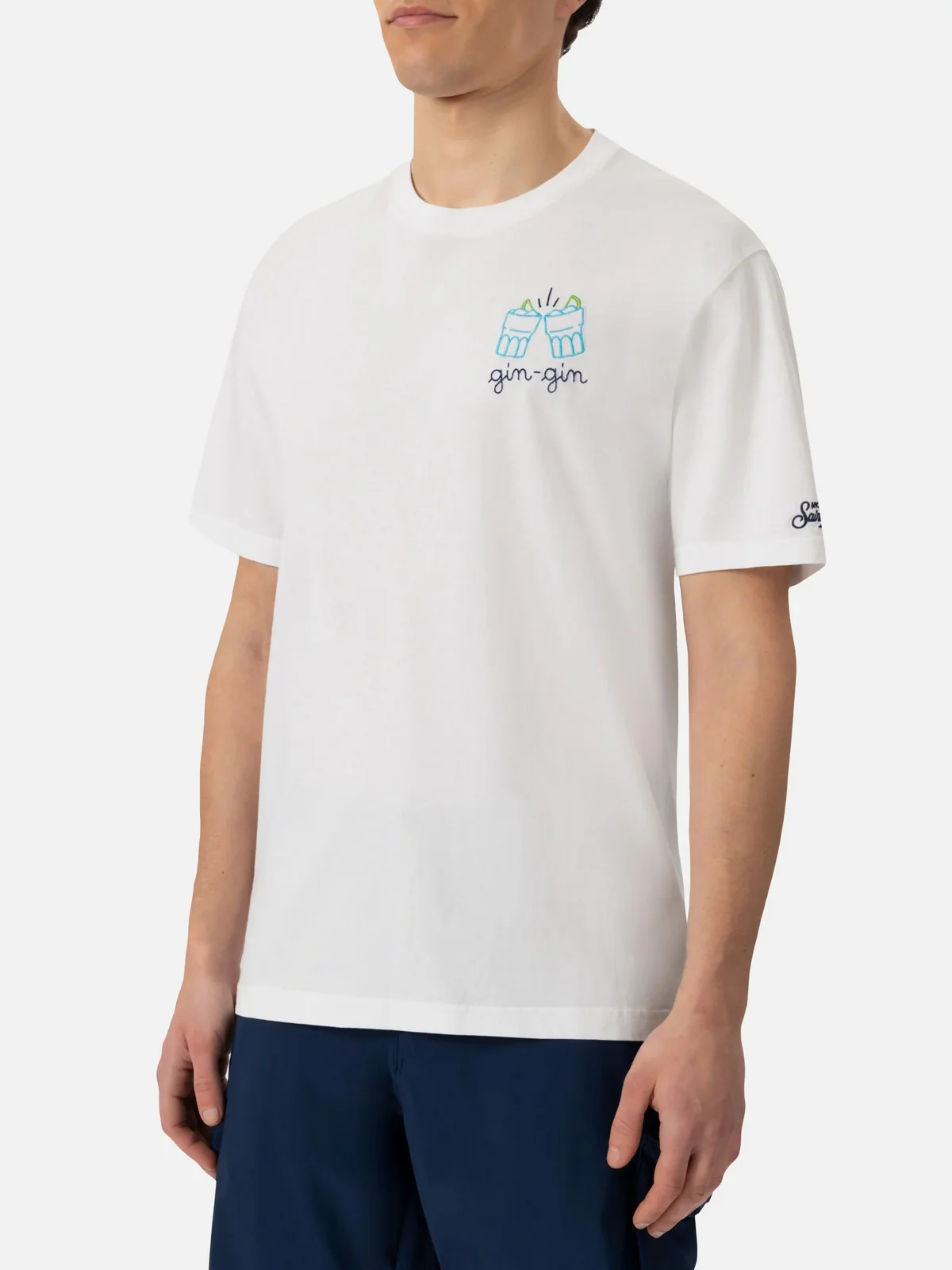 MC2 SAINT BARTH T-shirt Uomo PORTOFINO 04379L GIN GIN 01N EMB - Image 2