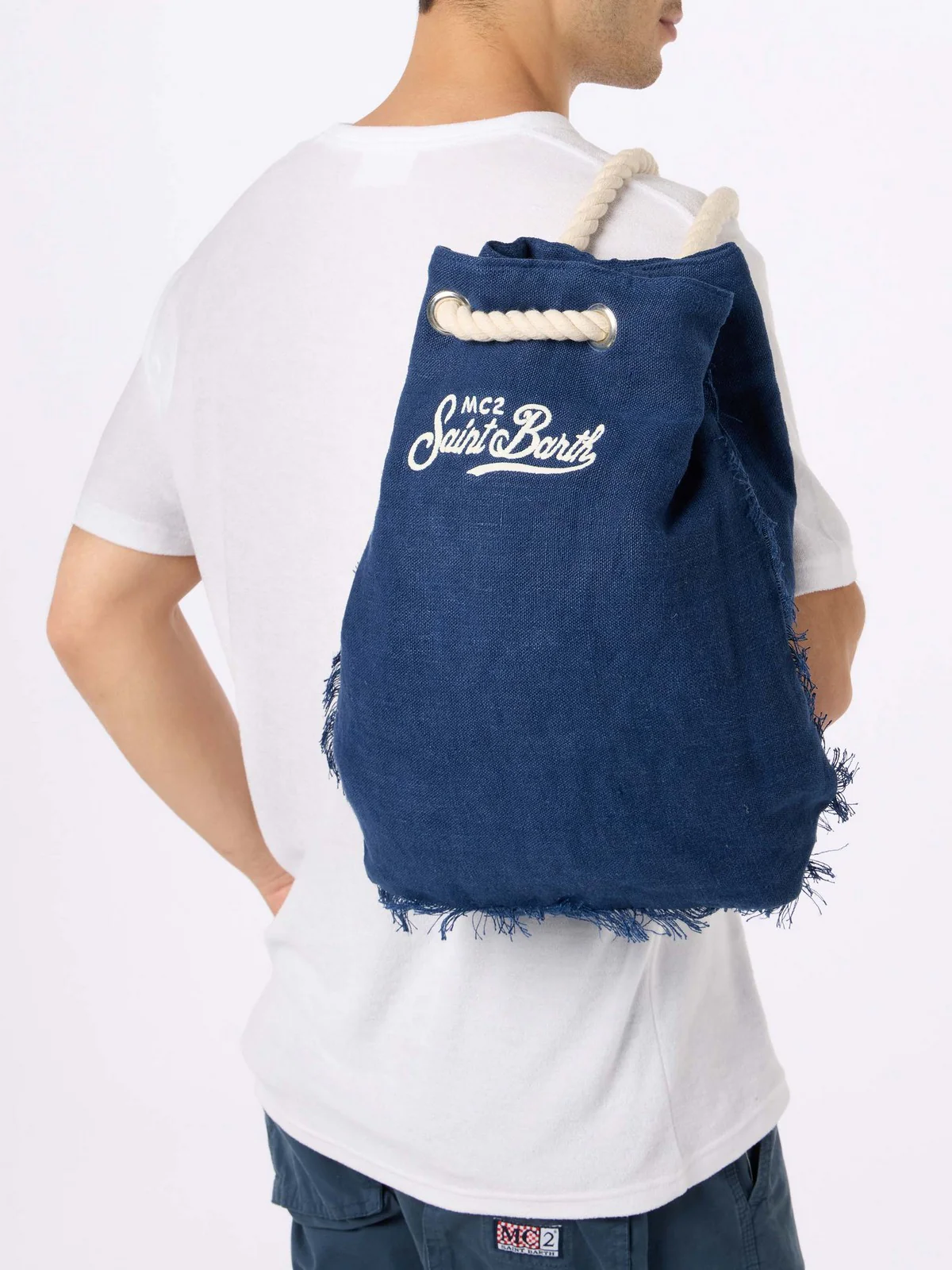 MC2 SAINT BARTH Zaino Donna BOAT BACKPACK LINEN 00277H LINEN 61 EMB - Image 5