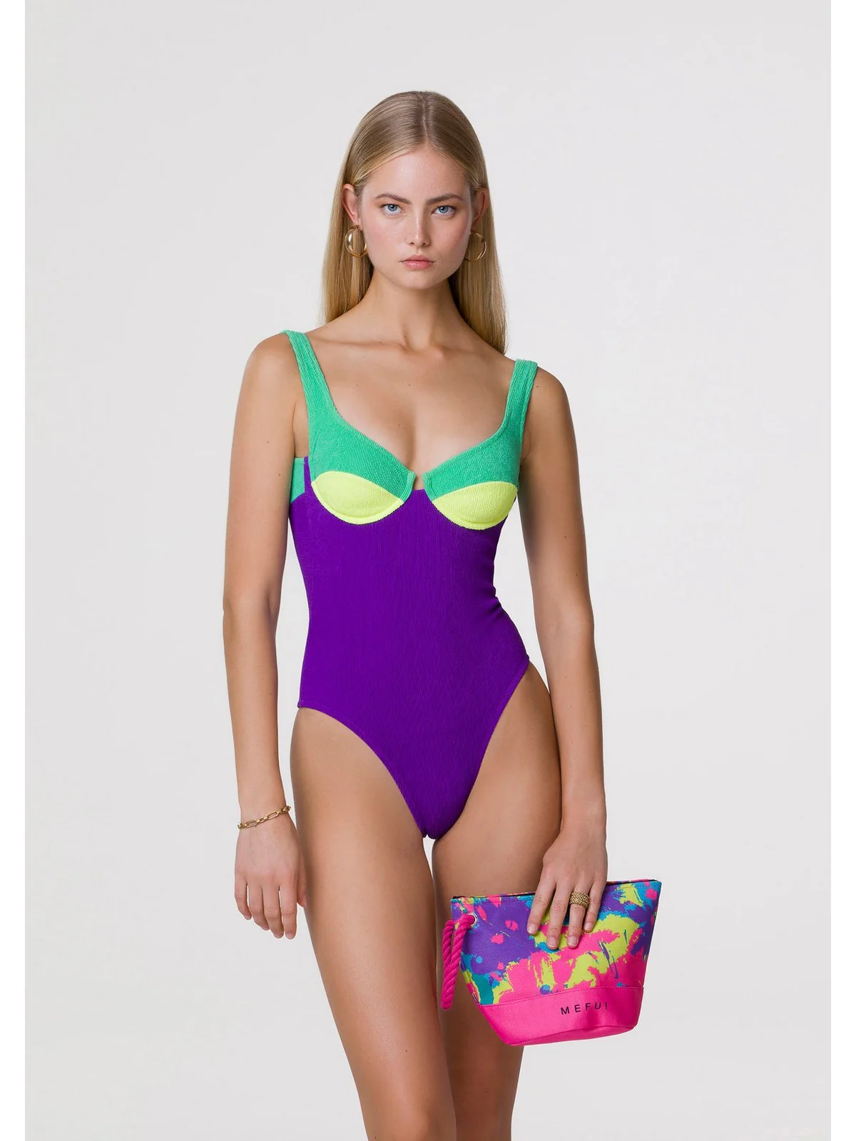 ME FUI Costume da bagno Donna  MF24-0212AQ Turchese - Image 2