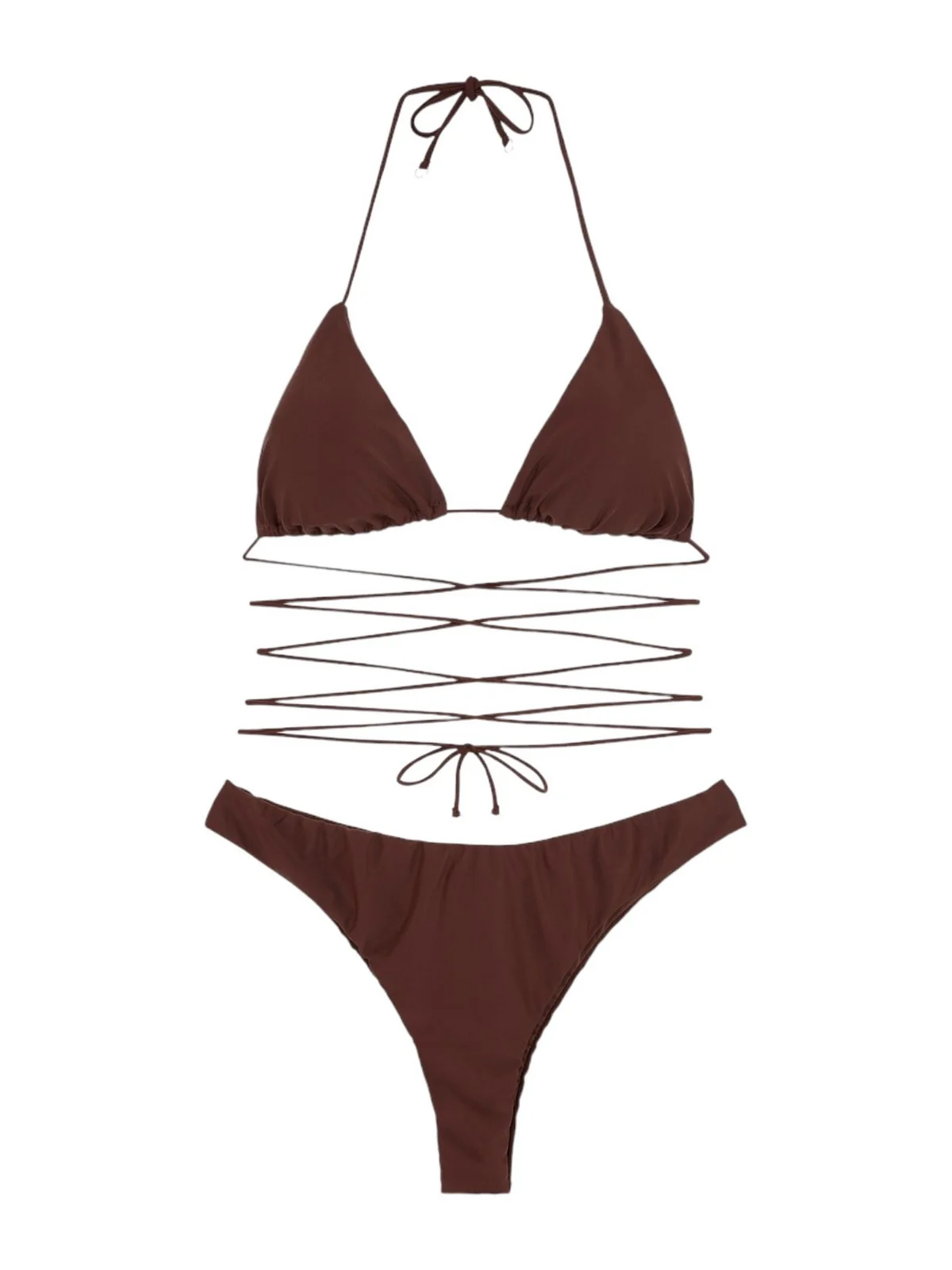 ME FUI Costume da bagno Donna  MF24-0310BN Marrone - Image 4