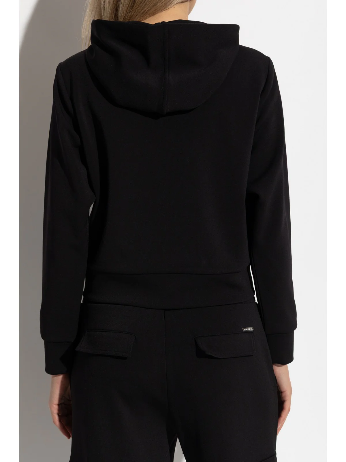 MICHAEL KORS Felpa Donna SHLDR PAD CROP ZIP HDIE MT551SSE45 001 BLACK - Image 3