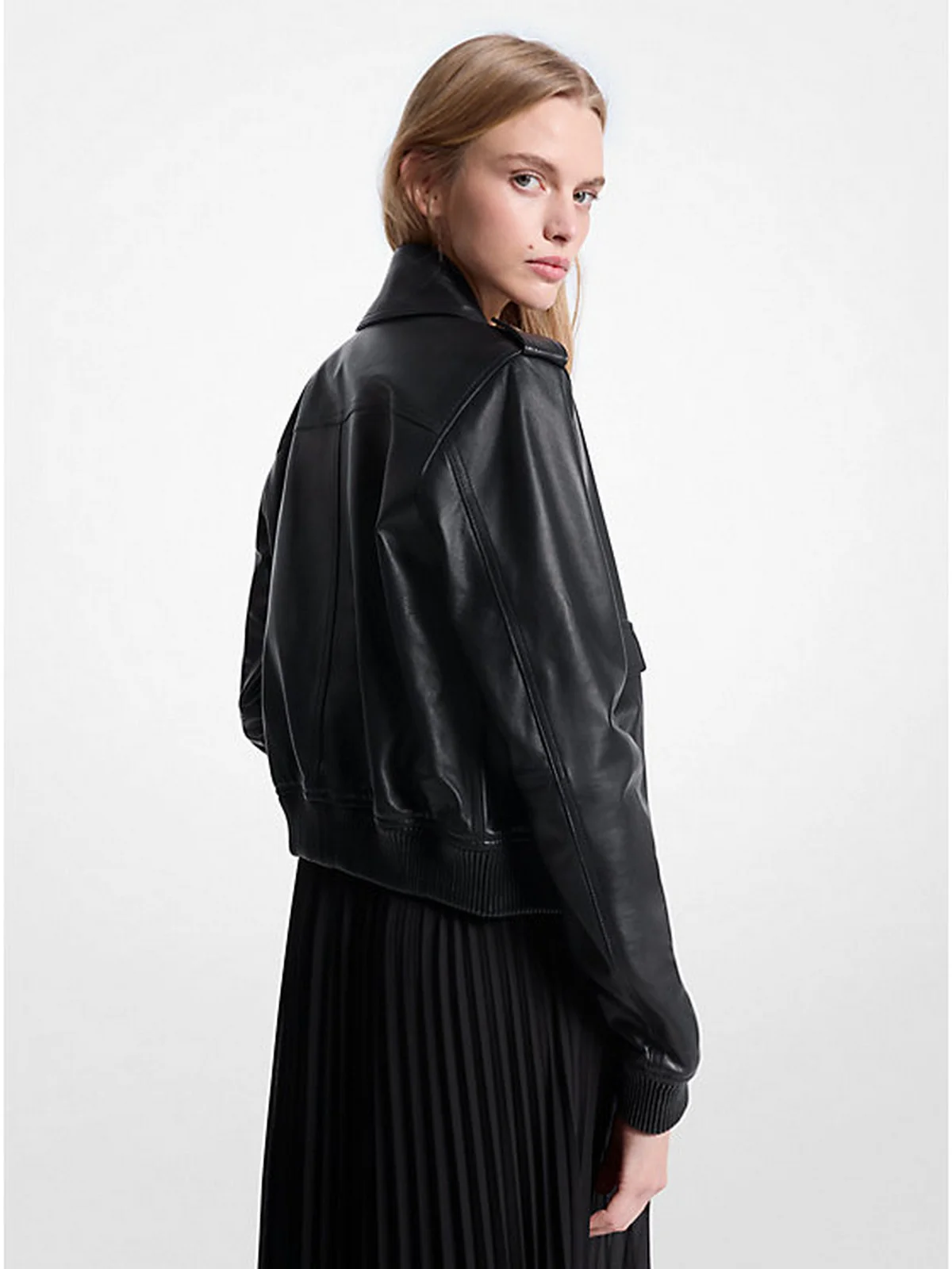MICHAEL KORS Giubbino Donna LEATHER BLOUSON MT520IQFAF 001 BLACK - Image 2