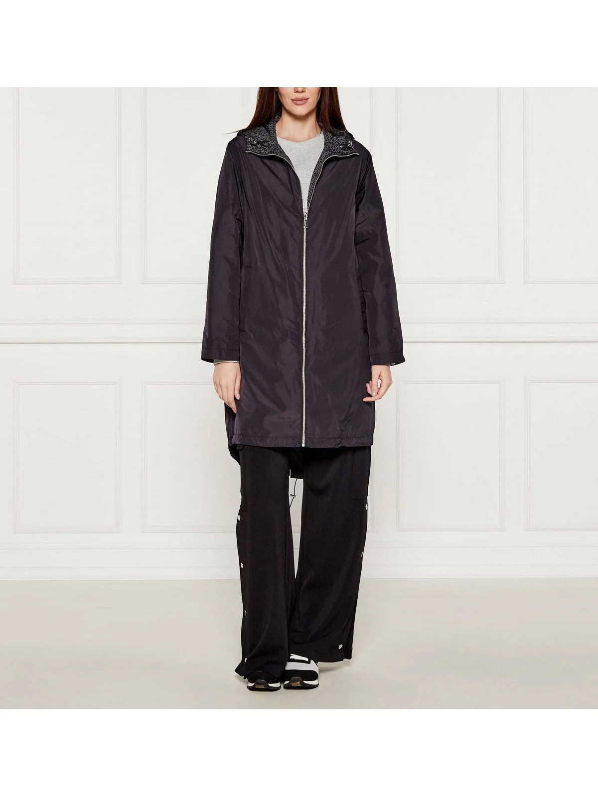 MICHAEL KORS Giubbino Donna REVERSIBLE MK LOGO PARKA MT520INJN3 034 NICKEL - Image 4