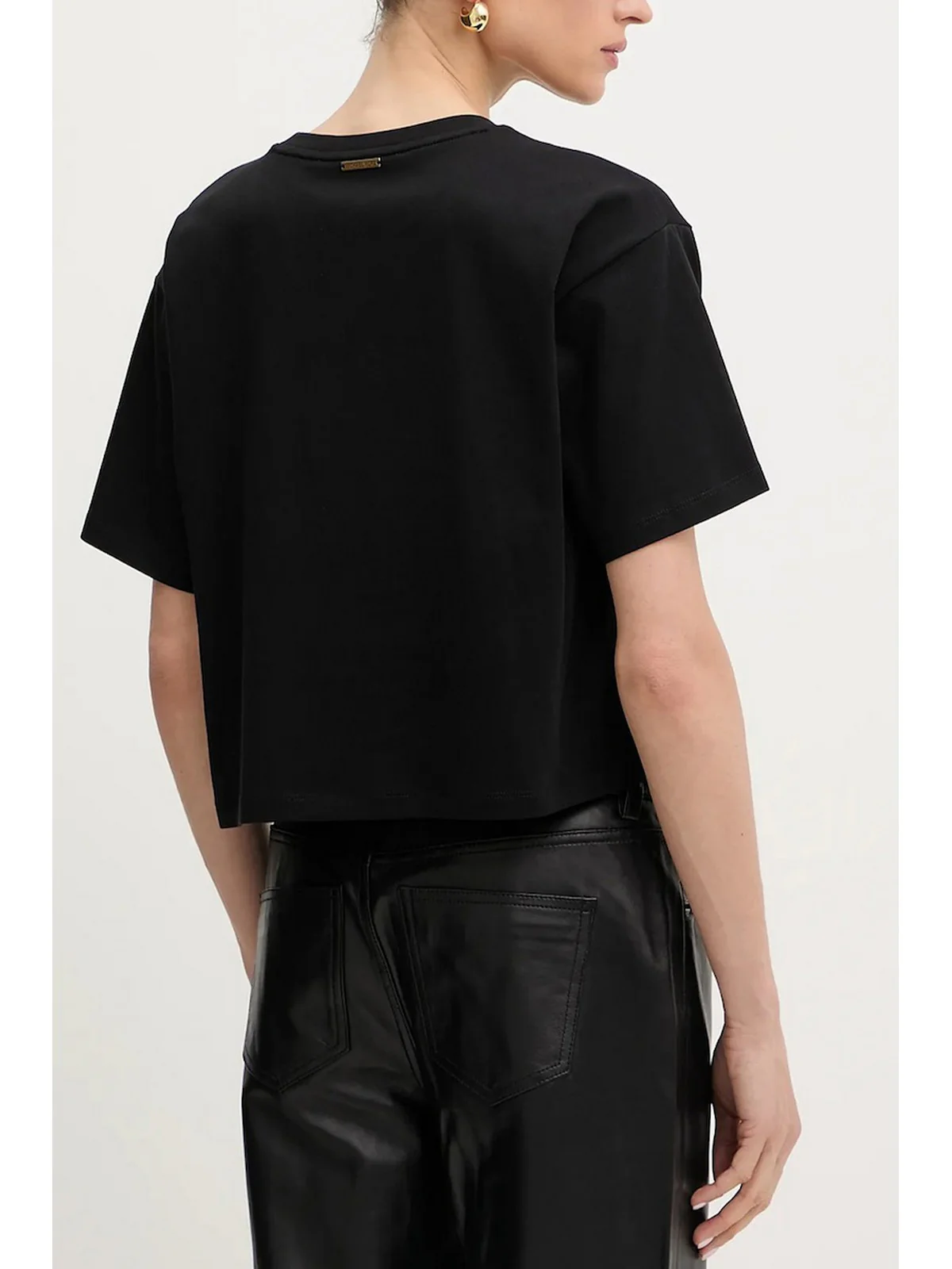 MICHAEL KORS T-shirt Donna CROP MICHAEL KORS TEE MT551VJ2ZU 001 BLACK - Image 3