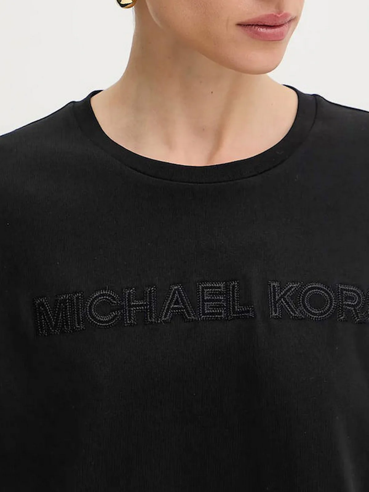 MICHAEL KORS T-shirt Donna CROP MICHAEL KORS TEE MT551VJ2ZU 001 BLACK - Image 4