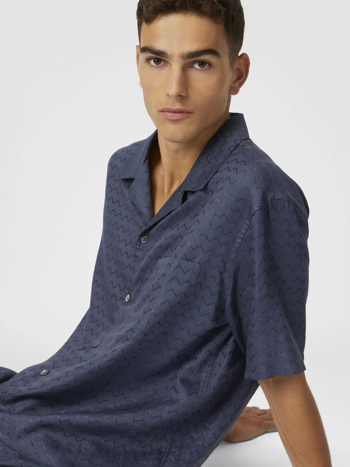 MISSONI Camicia Uomo  US25SJ05-BW00VA 93924 Blu - Image 4