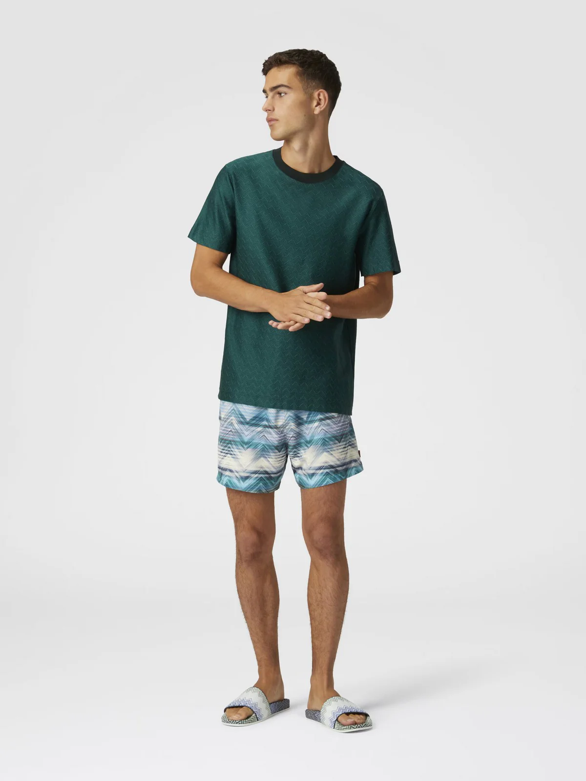 MISSONI T-shirt Uomo  US25SL09-BJ00LJ S6147 Verde - Image 2