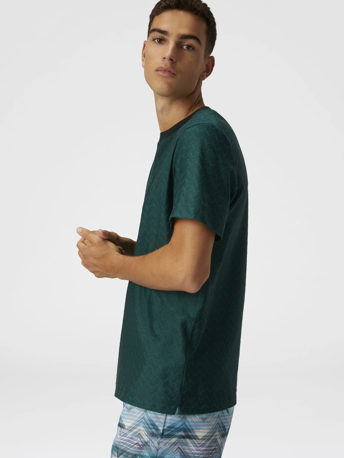 MISSONI T-shirt Uomo  US25SL09-BJ00LJ S6147 Verde - Image 7