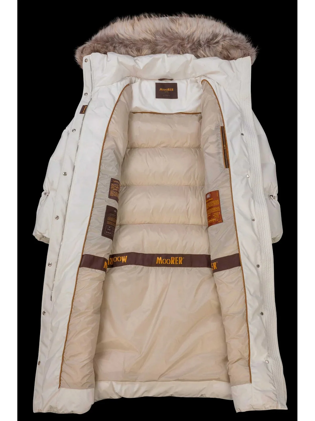 MOORER Piumino Donna BREUIL-FUR-STP MODGI100744  U0111 Bianco - Image 2