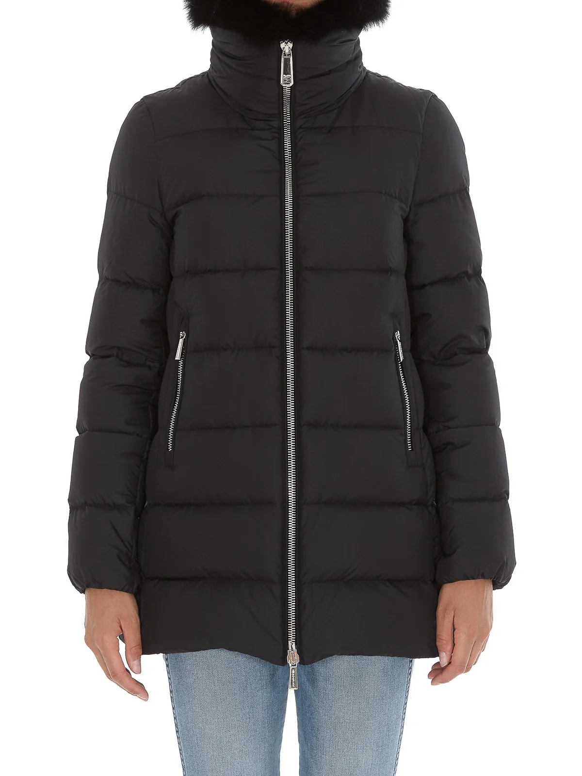 MOORER Piumino Donna DORADO-FUR-LS9 MODGI300004 U0001 Nero - Image 4