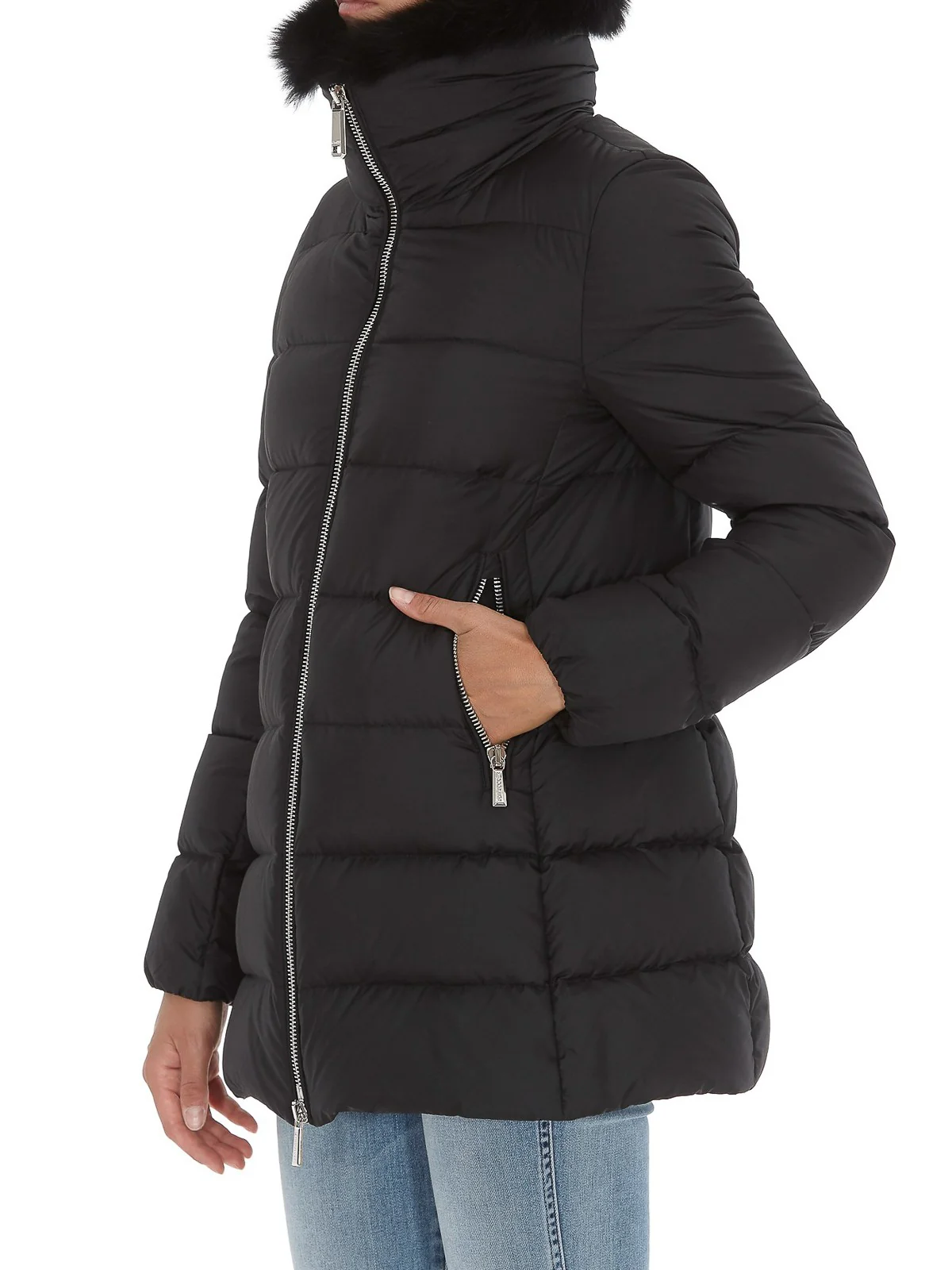 MOORER Piumino Donna DORADO-FUR-LS9 MODGI300004 U0001 Nero - Image 6