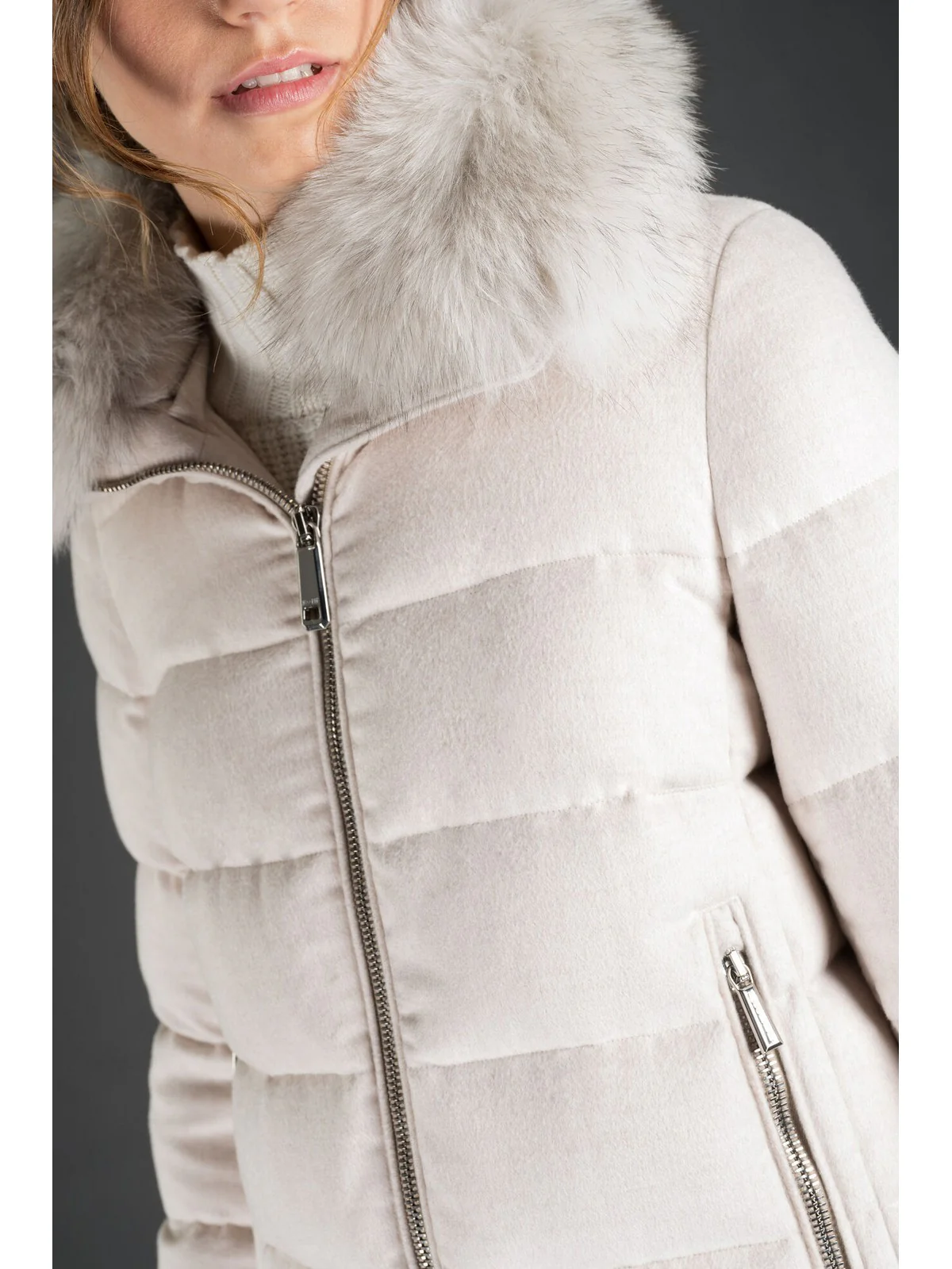 MOORER Piumino Donna DORADO-FUR-LS9 MODGI300004  U0215 Bianco - Image 5