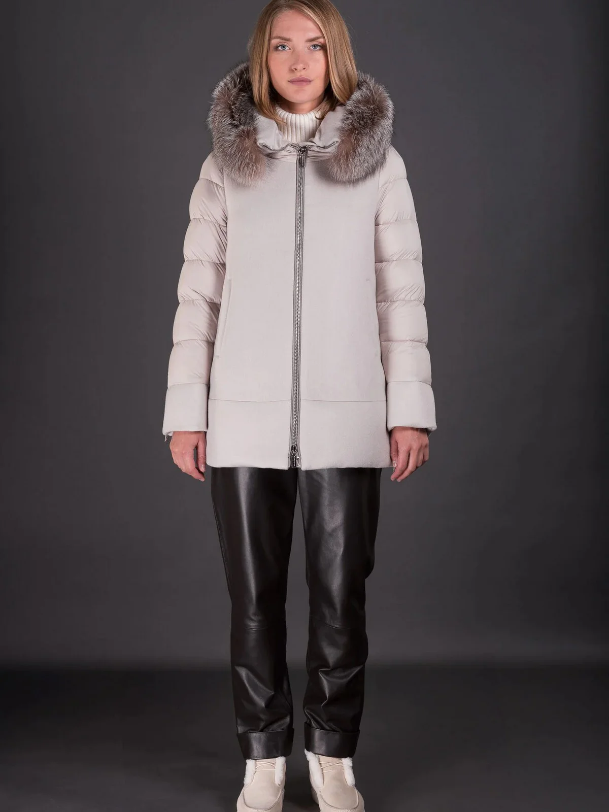 MOORER Piumino Donna Fresia-le MODGI300007 TEPA209 U0105 MARMO - Image 11