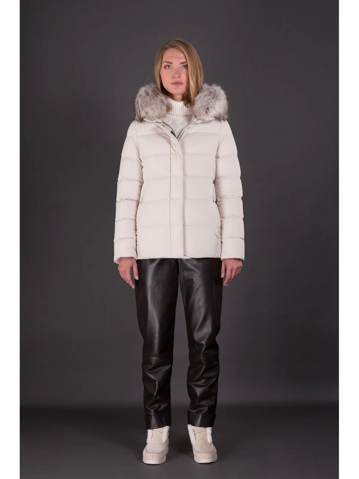 MOORER Piumino Donna Kilie-fur-kn MODGI100891 U0119 Avorio - Image 4
