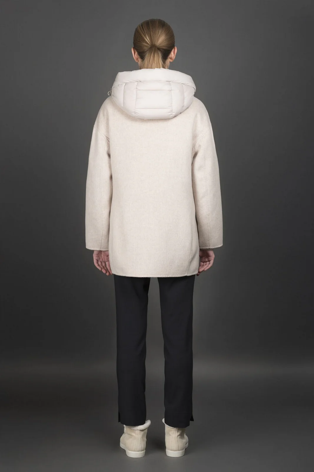 MOORER Piumino Donna NATISHA-CWB MODGI100980 TEPAG25 SABBIA/ANGORA - Image 4