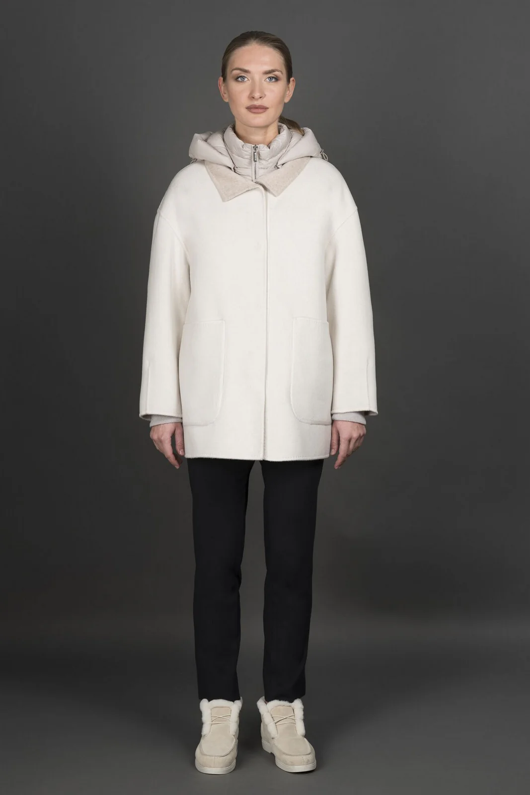 MOORER Piumino Donna NATISHA-CWB MODGI100980 TEPAG25 SABBIA/ANGORA - Image 6