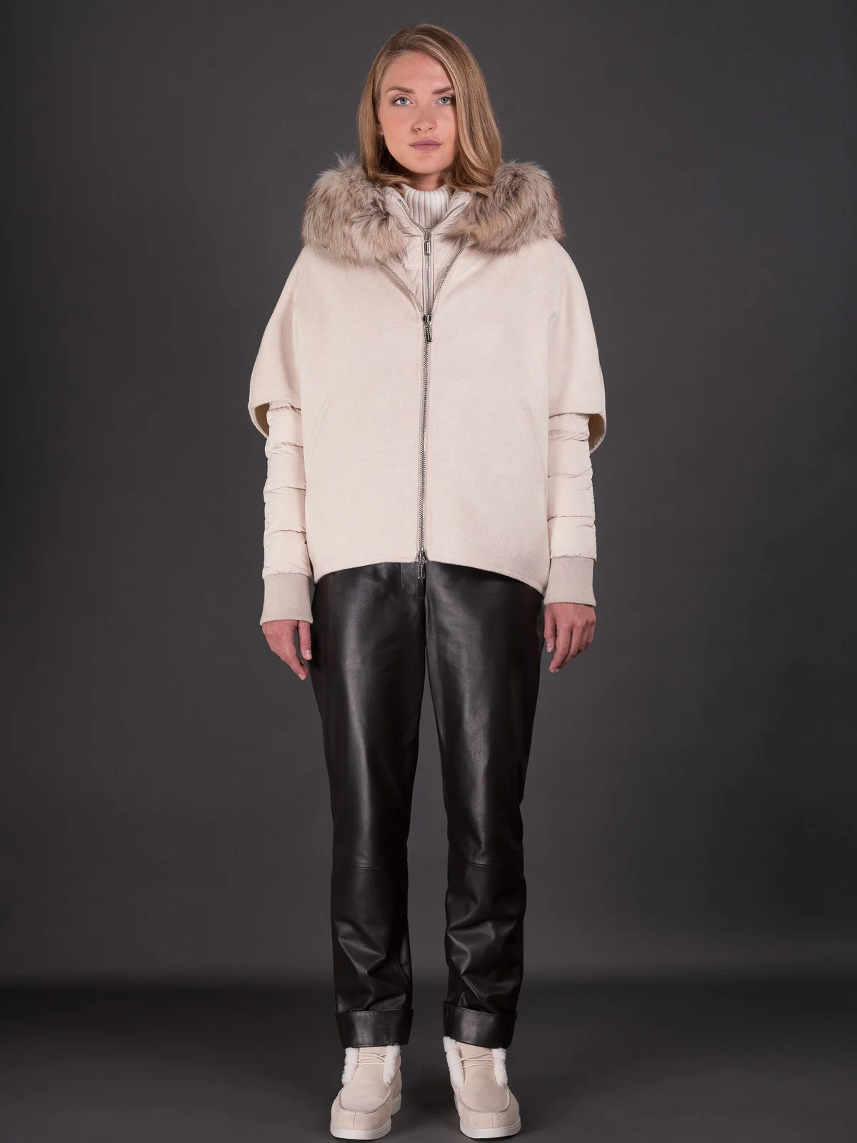 MOORER Piumino Donna PEGASO-CWR MODGI300009 TEPA348 U0118 MARMO - Image 2