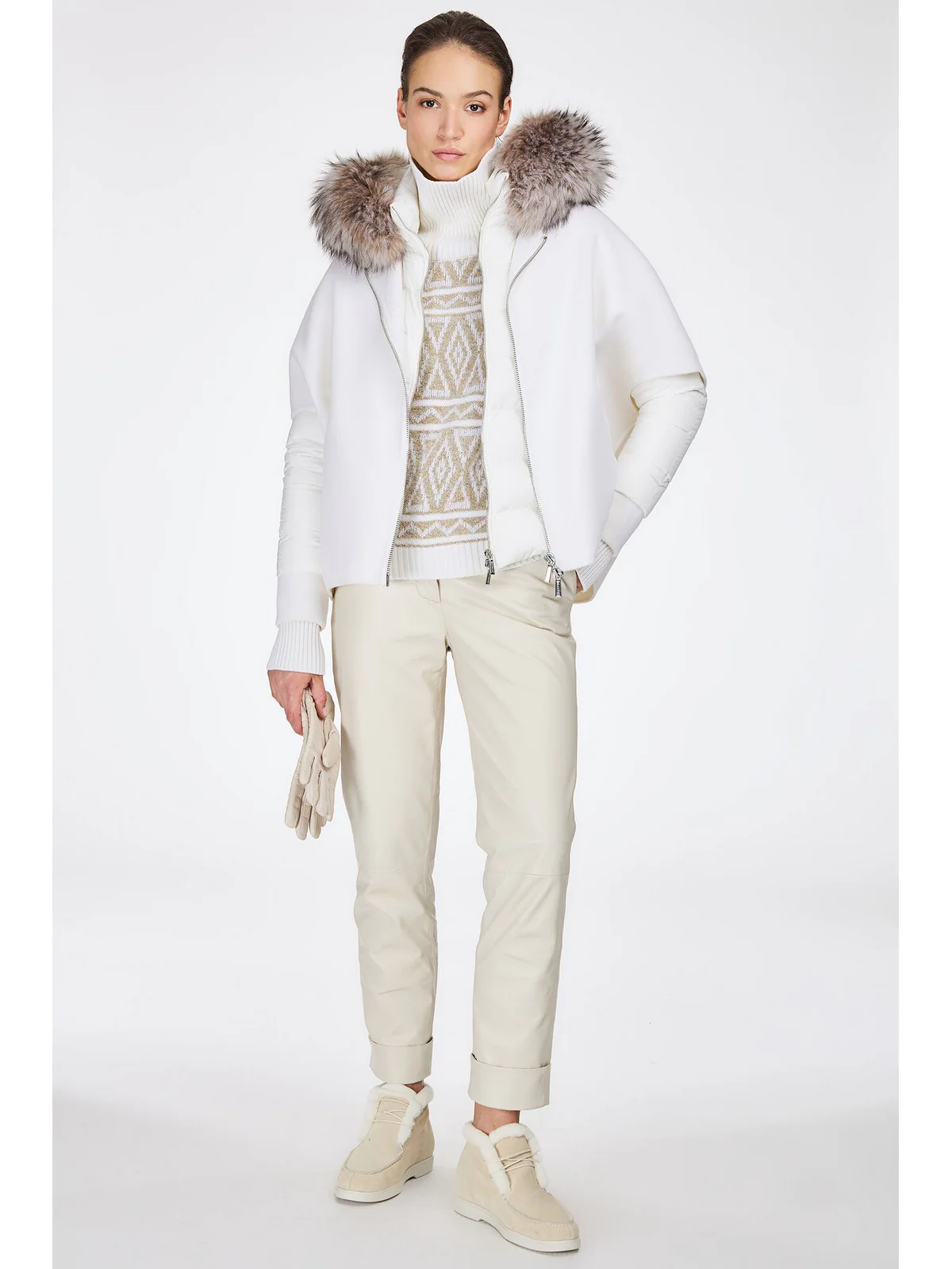 MOORER Piumino Donna Pegaso-lap MODGI300009 U0100 Bianco - Image 6