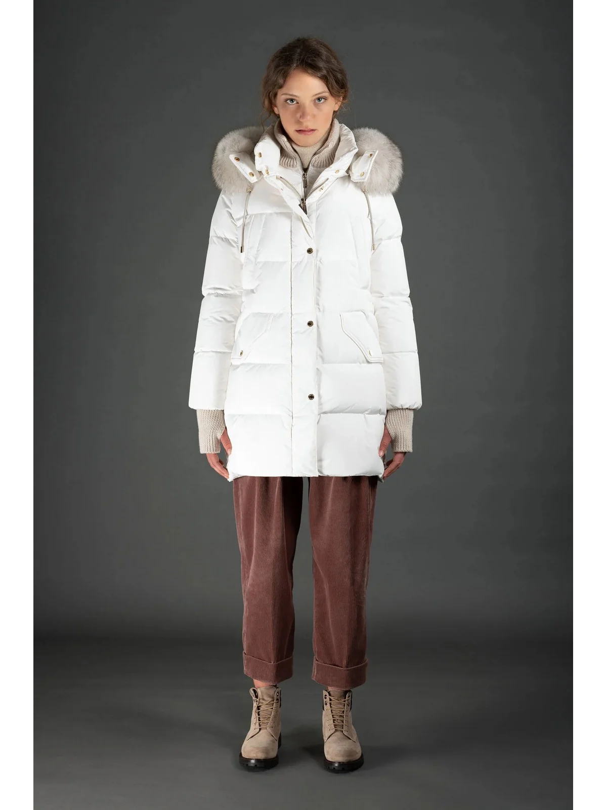 MOORER Piumino Donna Talassa-stp MODGI300008 TEPA023 U0111 Bianco - Image 2