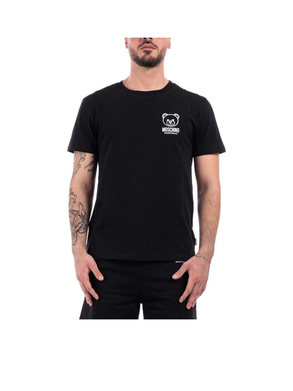 MOSCHINO UNDERWEAR T-Shirt e Polo Uomo  241V1A0703 4406 555 Nero - Image 3