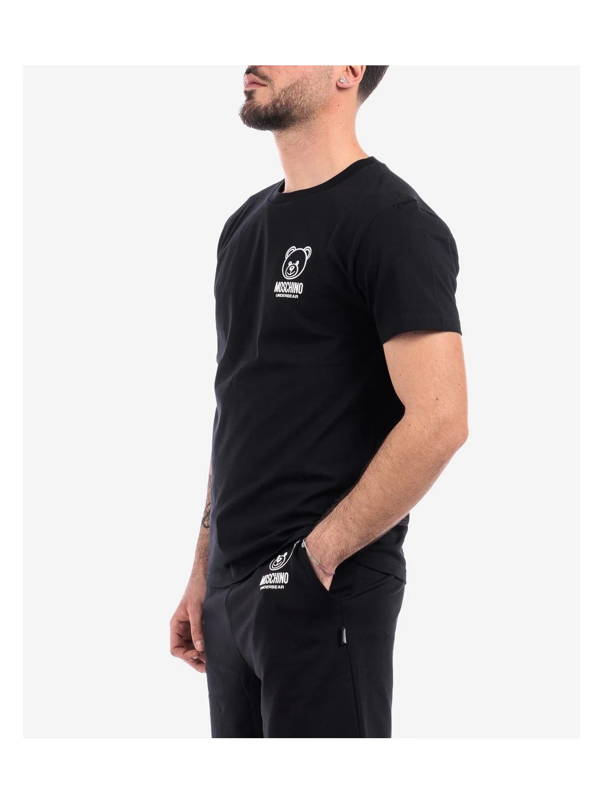 MOSCHINO UNDERWEAR T-Shirt e Polo Uomo  241V1A0703 4406 555 Nero - Image 5