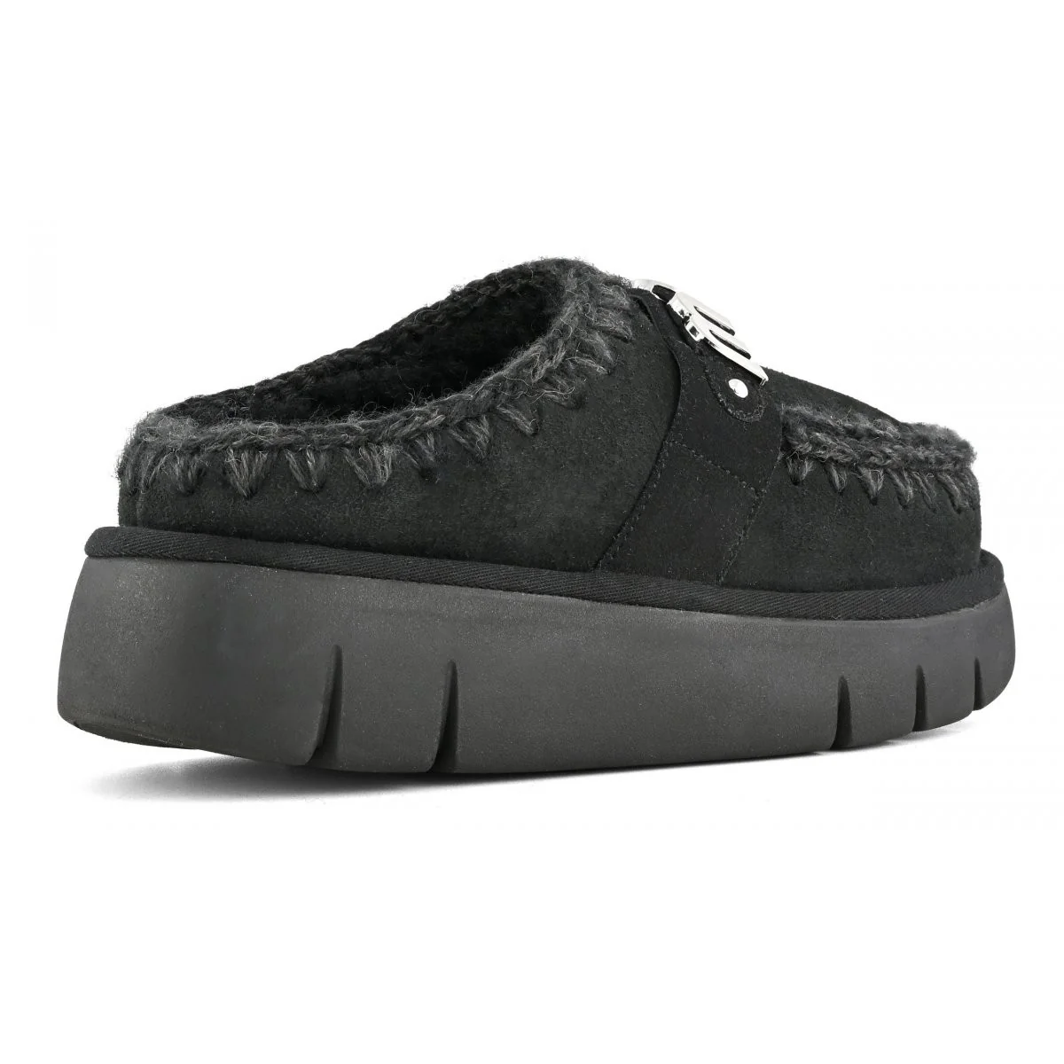 MOU Ciabatta Donna Bounce clog metal logo MU.FW531001A BKBK BLACK - Image 4