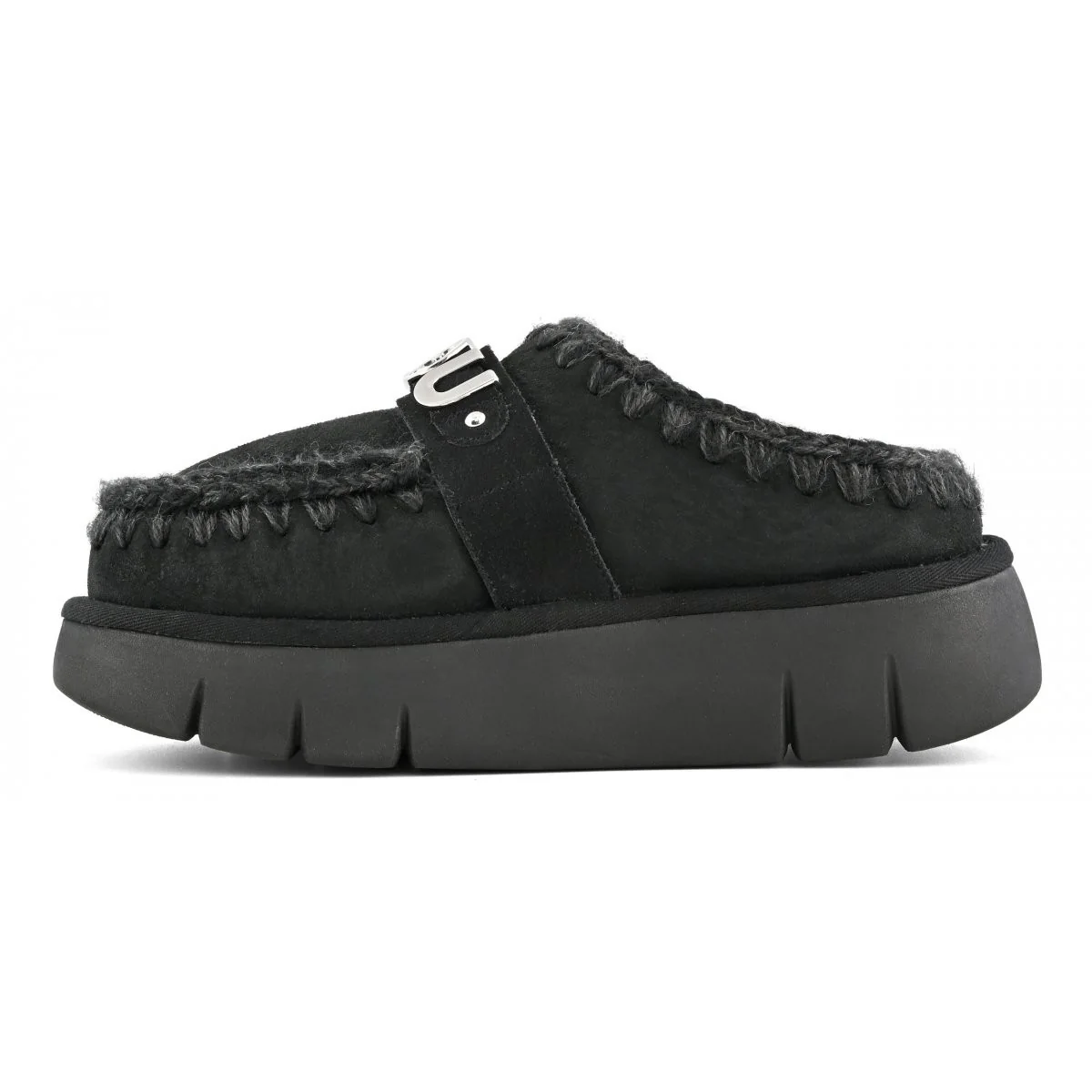 MOU Ciabatta Donna Bounce clog metal logo MU.FW531001A BKBK BLACK - Image 6