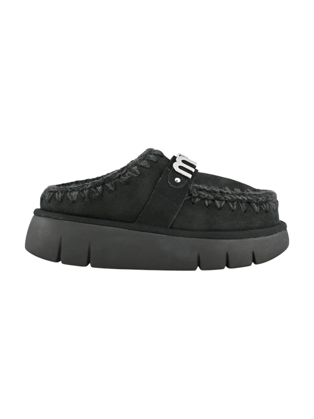 MOU Ciabatta Donna Bounce clog metal logo MU.FW531001A BKBK BLACK - Image 7