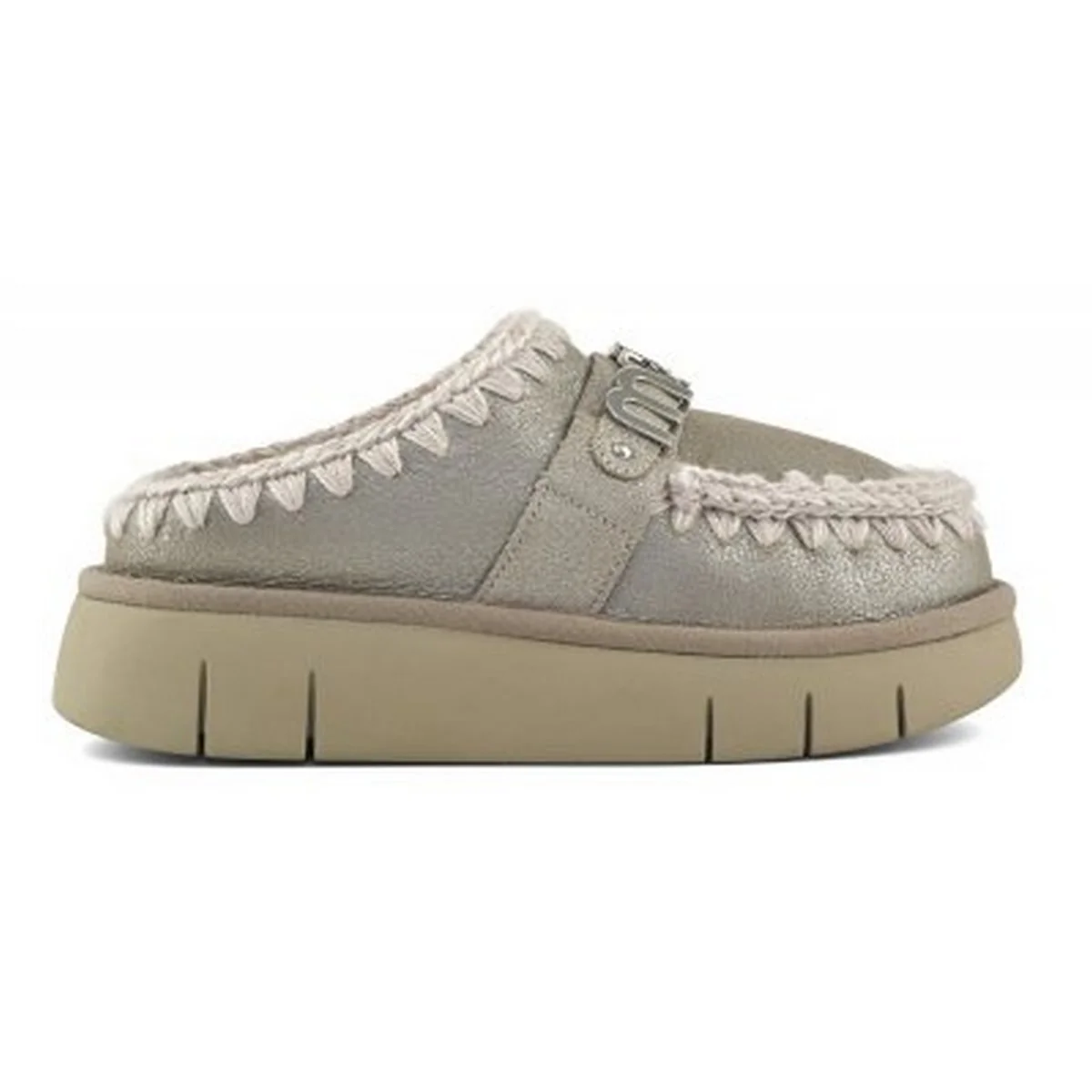 MOU Ciabatta Donna Bounce clog special leather - MU.FW531001B STME Stone Metalic - Image 2
