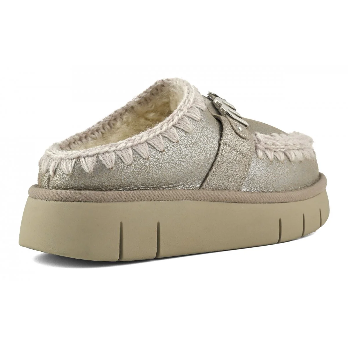 MOU Ciabatta Donna Bounce clog special leather - MU.FW531001B STME Stone Metalic - Image 5