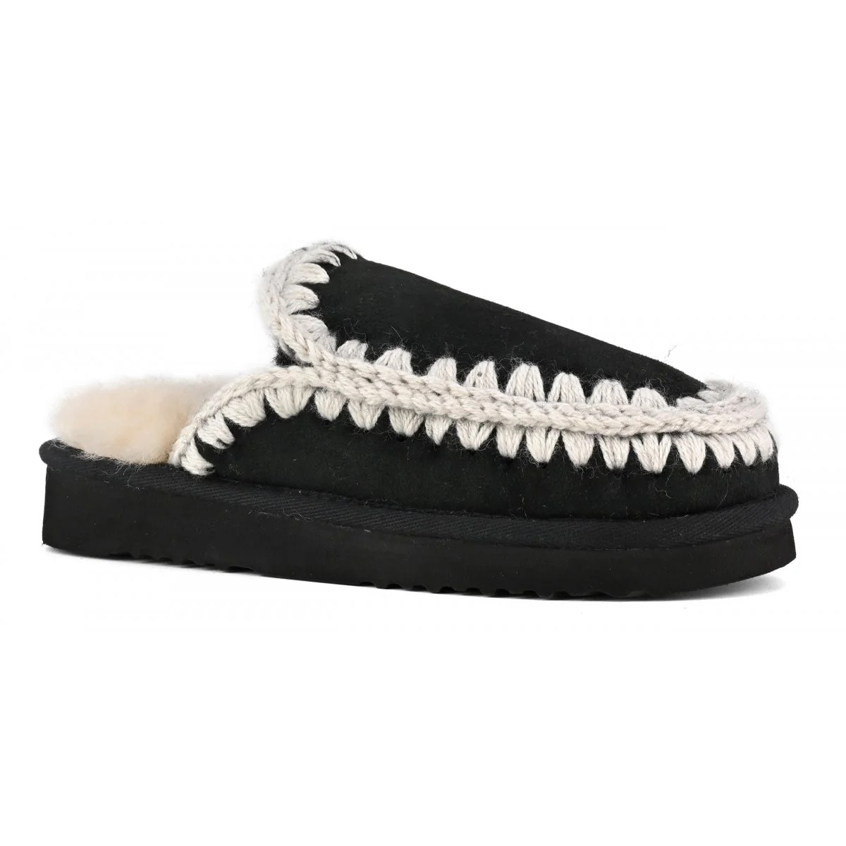 MOU Ciabatta Donna Eskimo slipper MU.FW101125A BKWHI BLACK/WHITE - Image 3