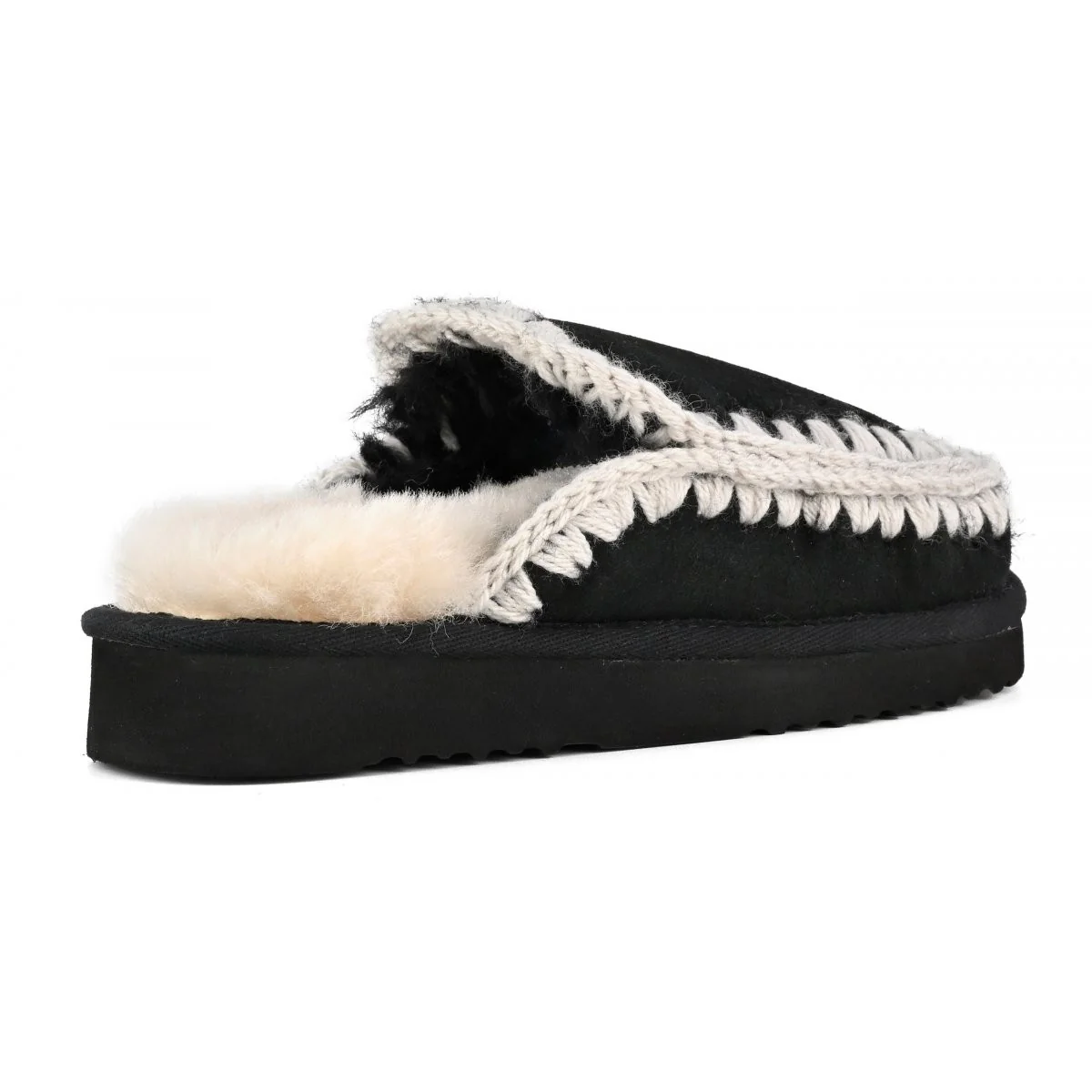 MOU Ciabatta Donna Eskimo slipper MU.FW101125A BKWHI BLACK/WHITE - Image 4