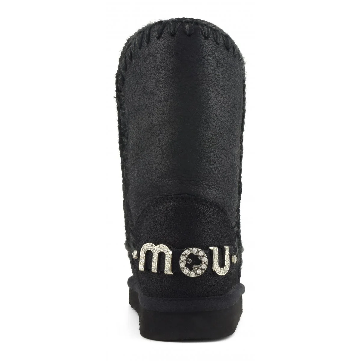 MOU Stivali e Stivaletti Donna Eskimo 24  rhinestones logo MU.FW101037B CBKG Cracked Black - Image 4