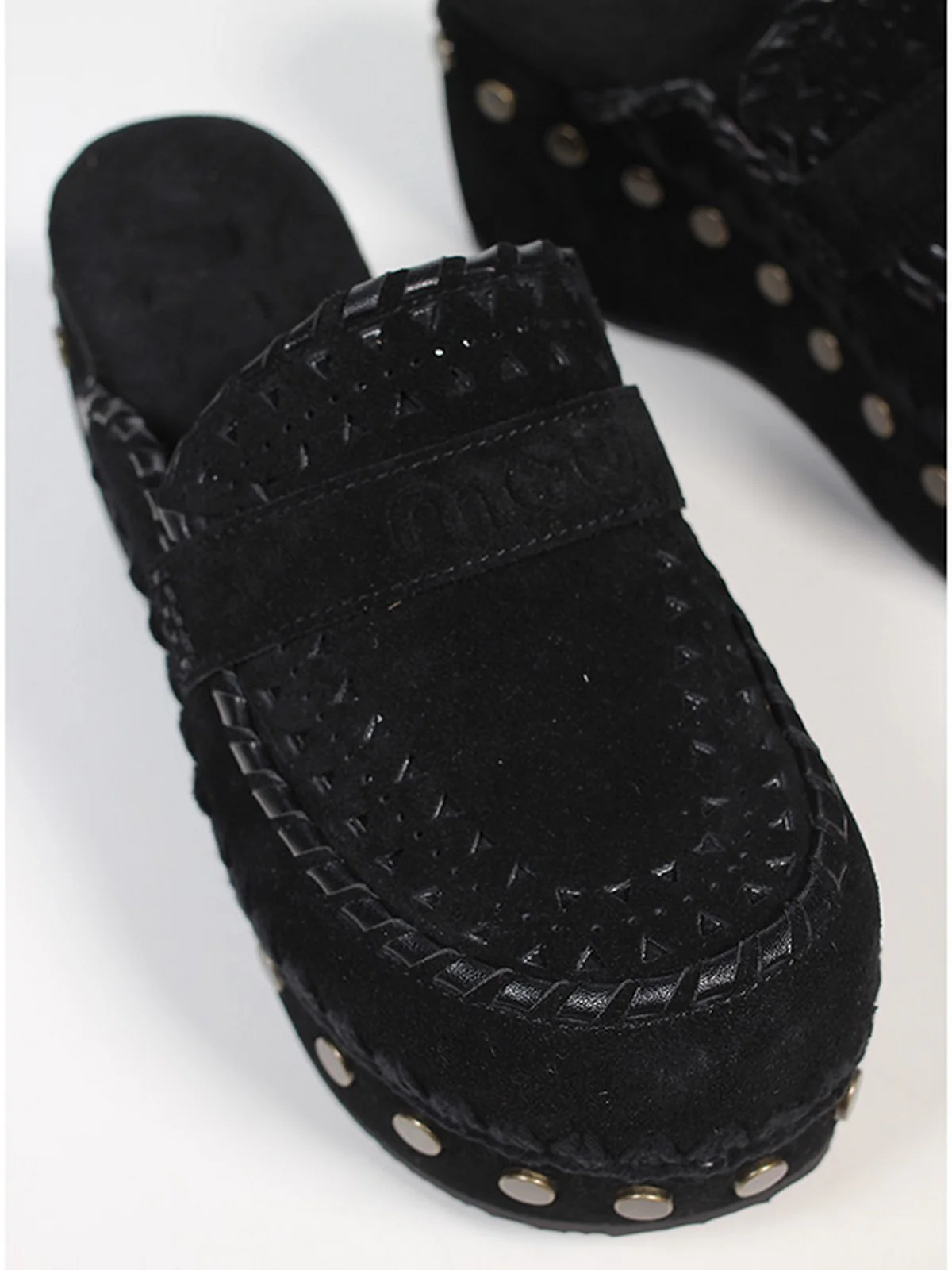 MOU Zeppa Donna Clog leather overstitching MU.SW611004A BKBK BLACK - Image 4
