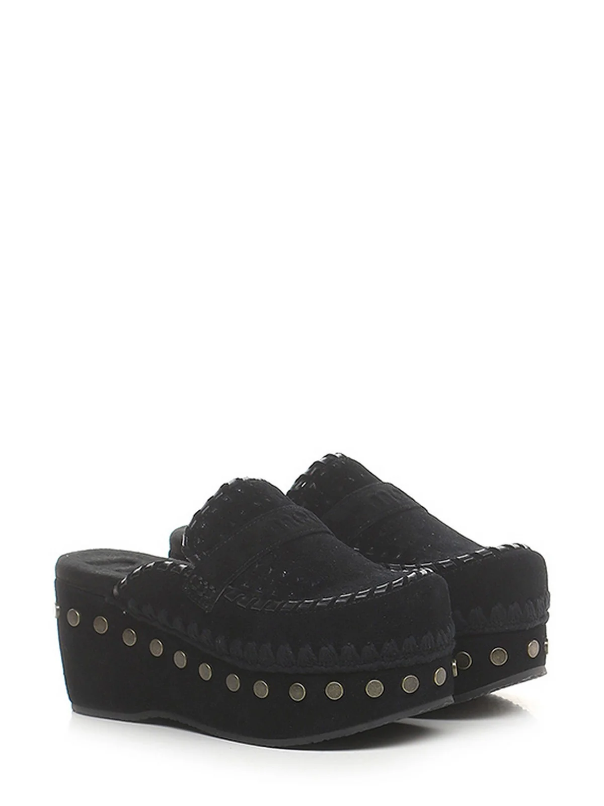 MOU Zeppa Donna Clog leather overstitching MU.SW611004A BKBK BLACK - Image 7
