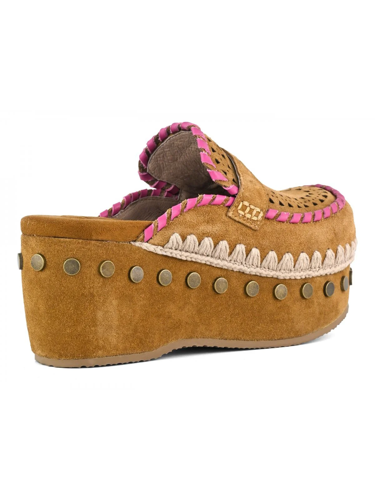 MOU Zeppa Donna Clog leather overstitching MU.SW611004A COG Marrone - Image 4
