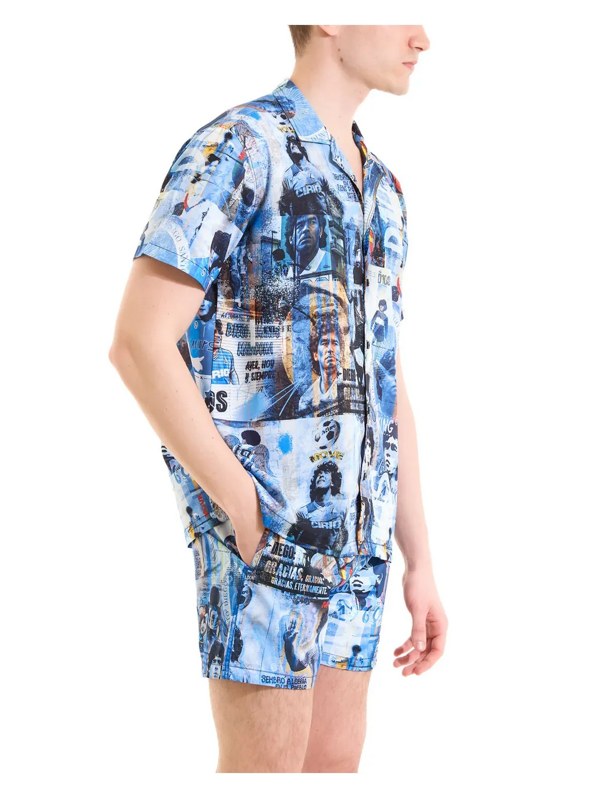 MOVE be different Camicia Uomo  CAMICIA BOWLING D10S AZZURRO - Image 2
