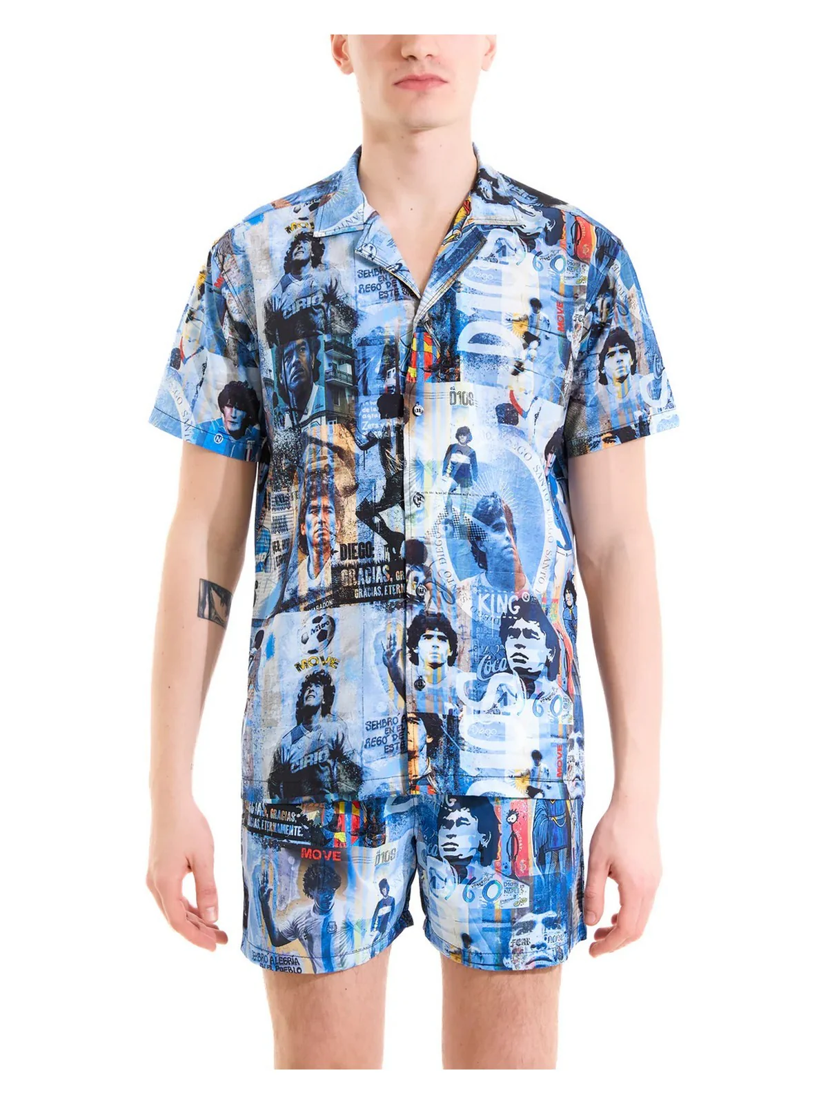 MOVE be different Camicia Uomo  CAMICIA BOWLING D10S AZZURRO - Image 3