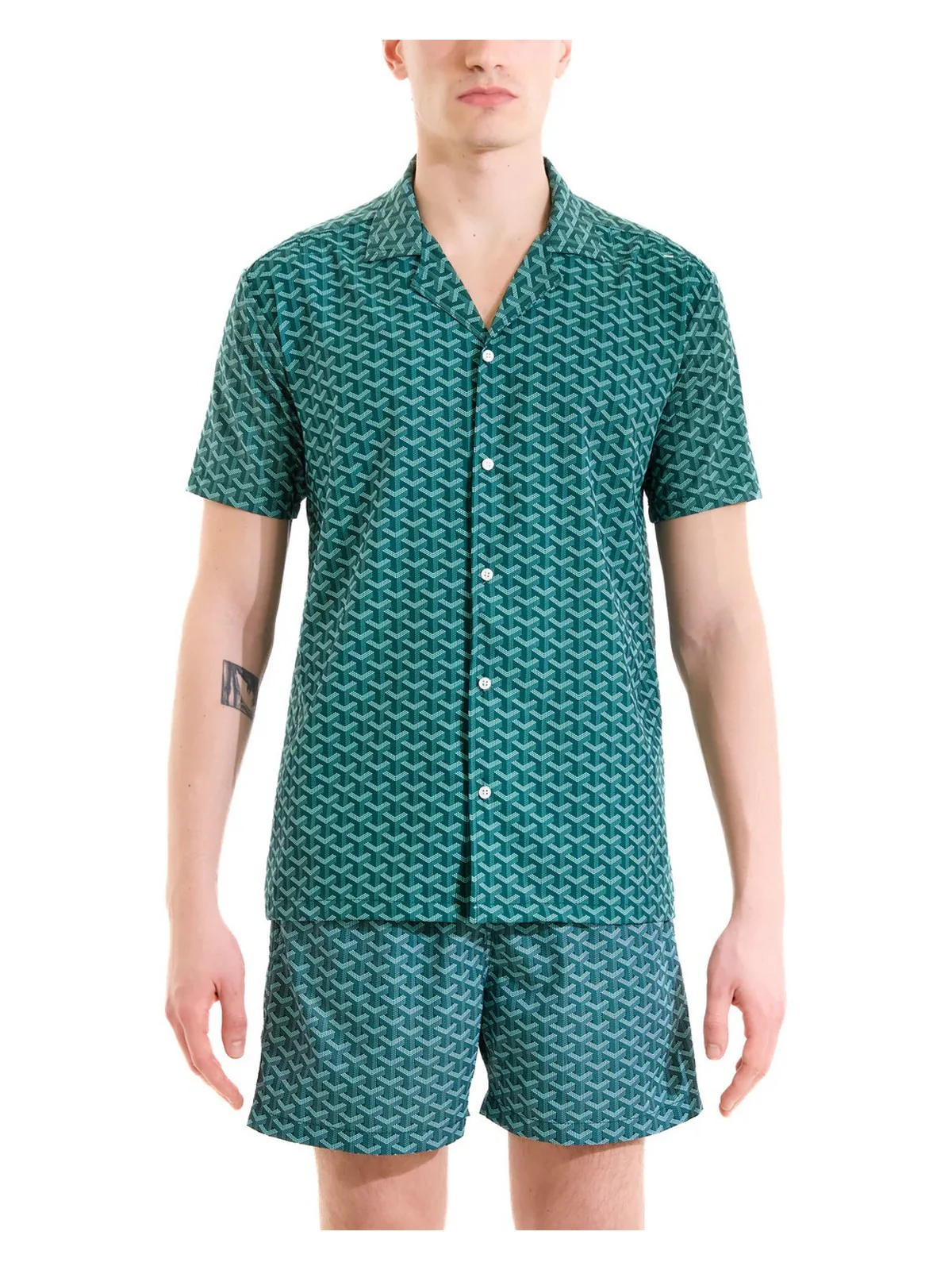 MOVE be different Camicia Uomo CAMICIA BOWLING PRINT G2 VERDE - Image 2